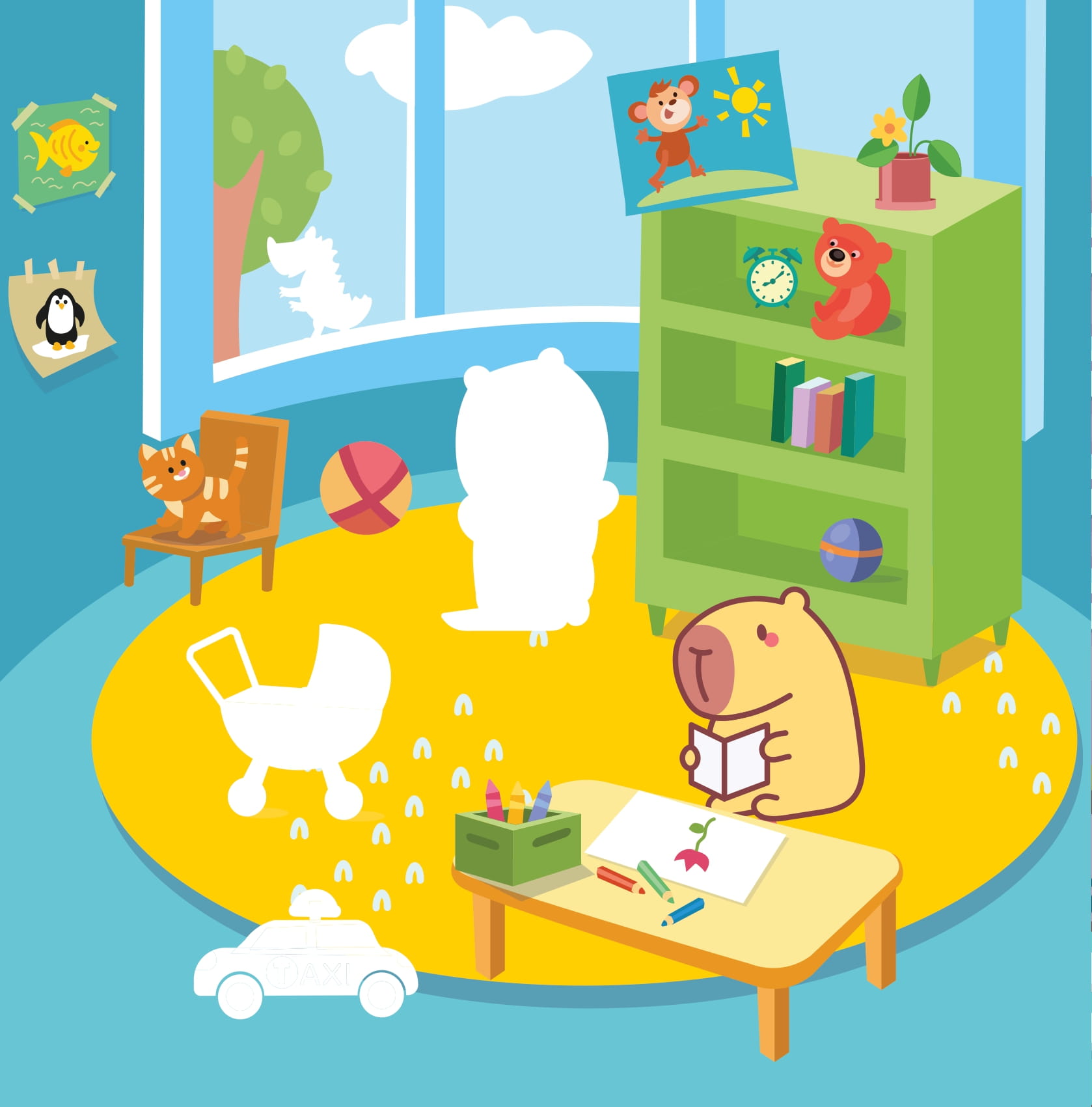 Sticker Capybara - Tìm Vật Ẩn Giấu - Khám Phá Thế GiớI