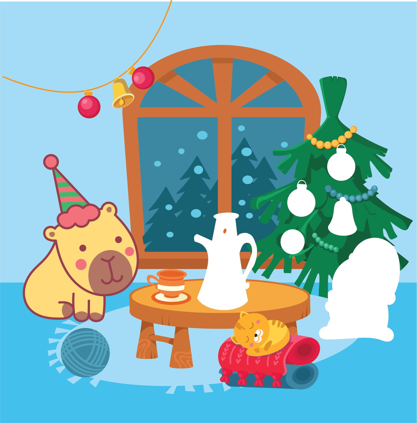 Sticker Capybara - Tìm Vật Ẩn Giấu - NgườI Bạn Tuyết