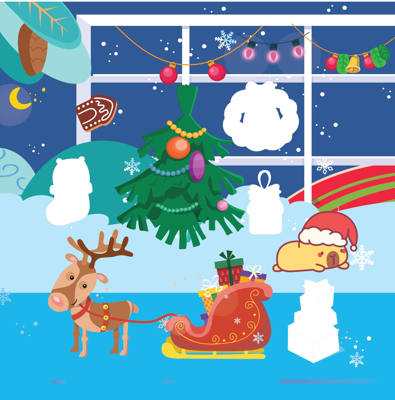 Sticker Capybara - Tìm Vật Ẩn Giấu - NgườI Bạn Tuyết