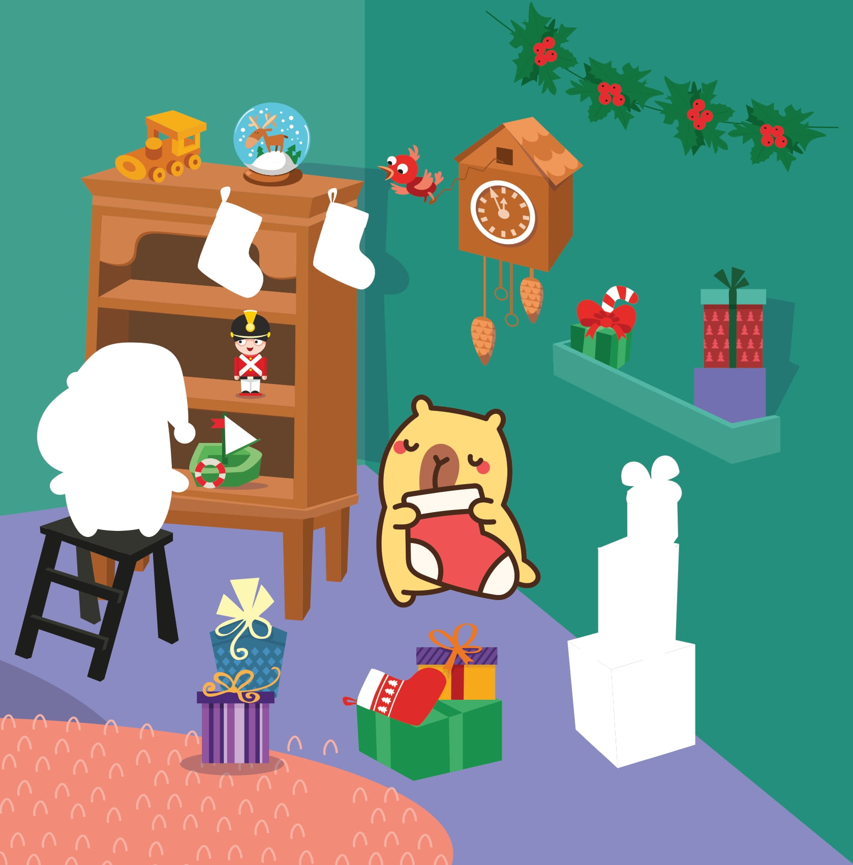 Sticker Capybara - Tìm Vật Ẩn Giấu - NgườI Bạn Tuyết