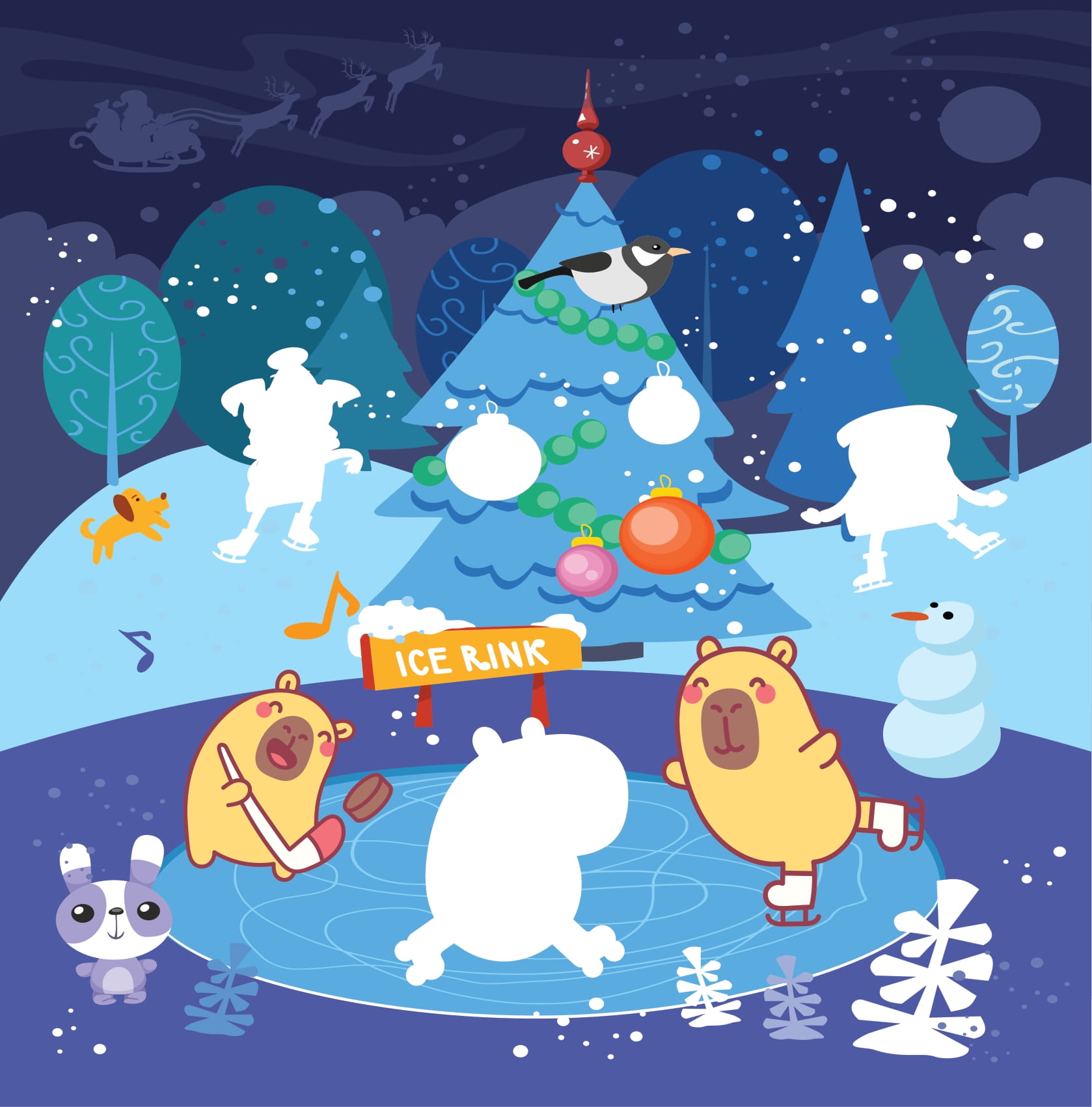 Sticker Capybara - Tìm Vật Ẩn Giấu - NgườI Bạn Tuyết