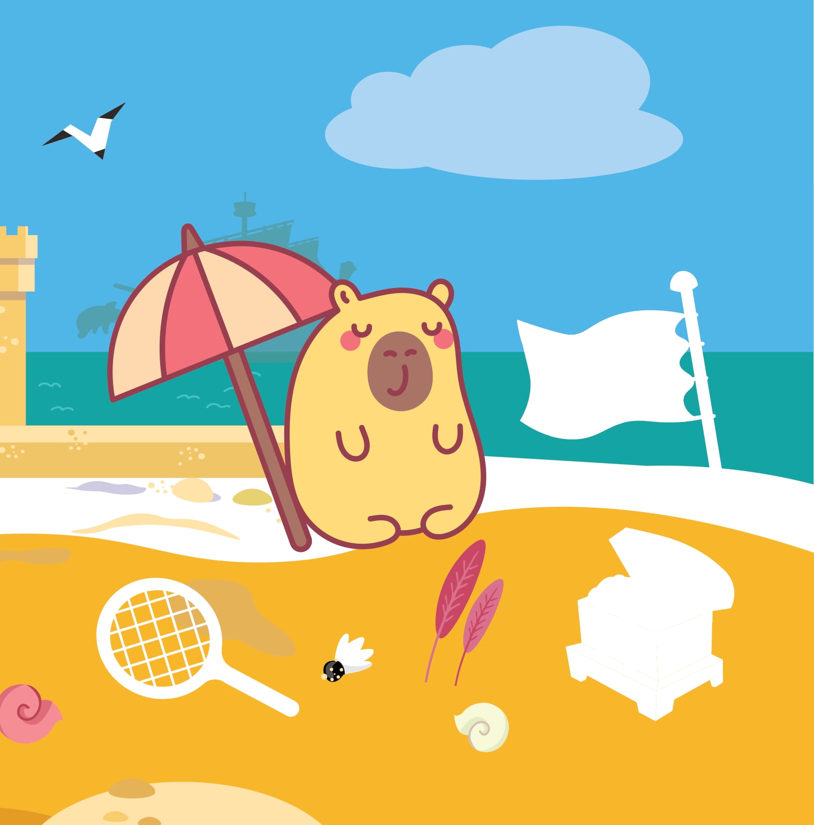 Sticker Capybara - Tìm Vật Ẩn Giấu - Thế GiớI Đại Dương