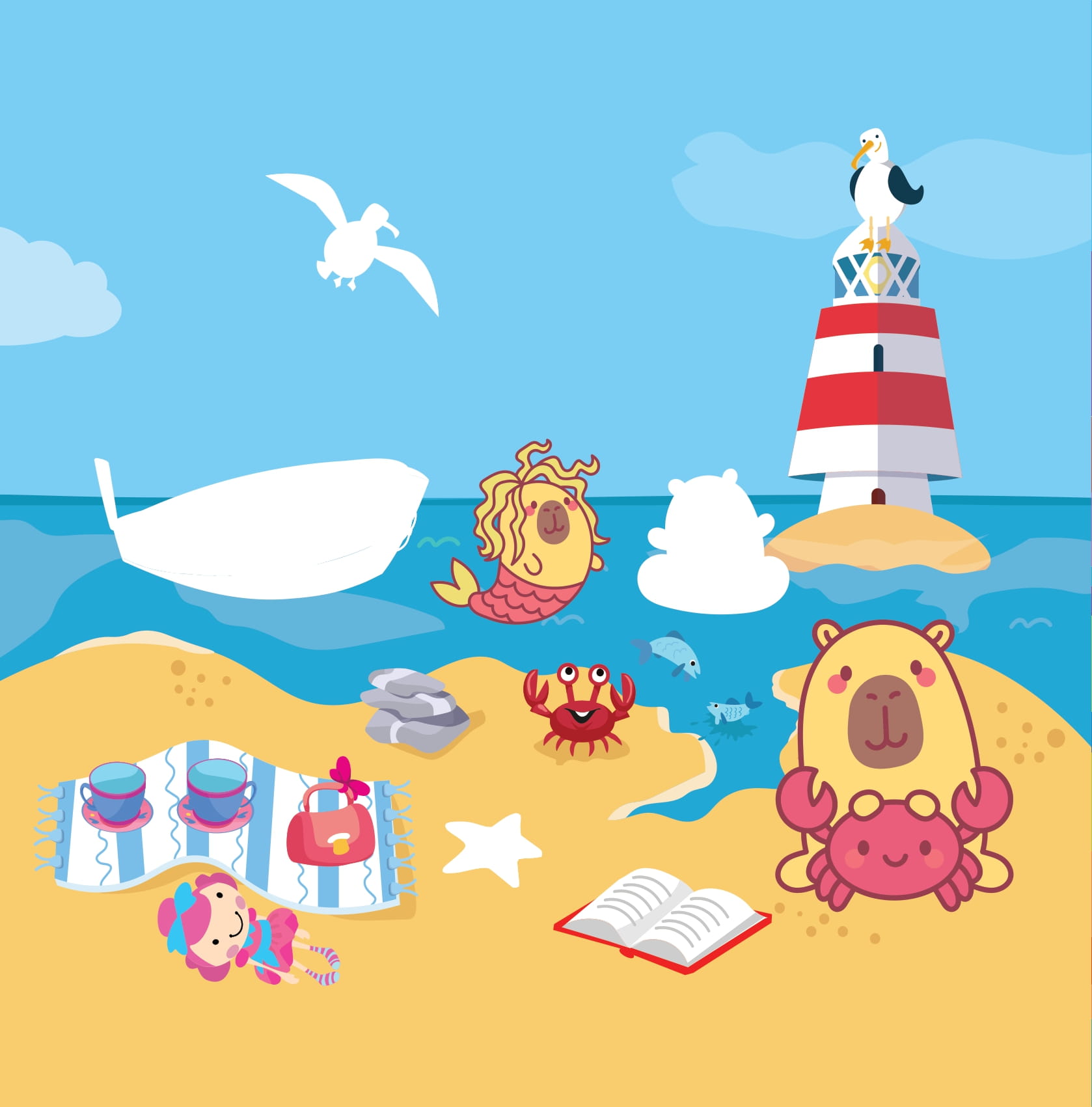 Sticker Capybara - Tìm Vật Ẩn Giấu - Thế GiớI Đại Dương