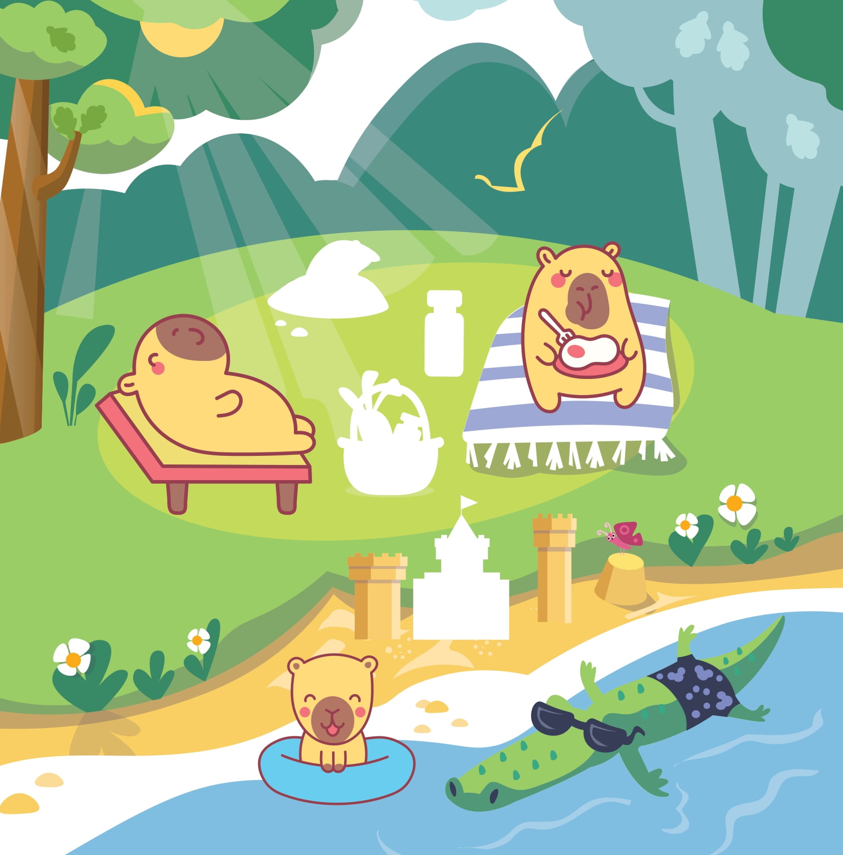 Sticker Capybara - Tìm Vật Ẩn Giấu - Thế GiớI Đại Dương