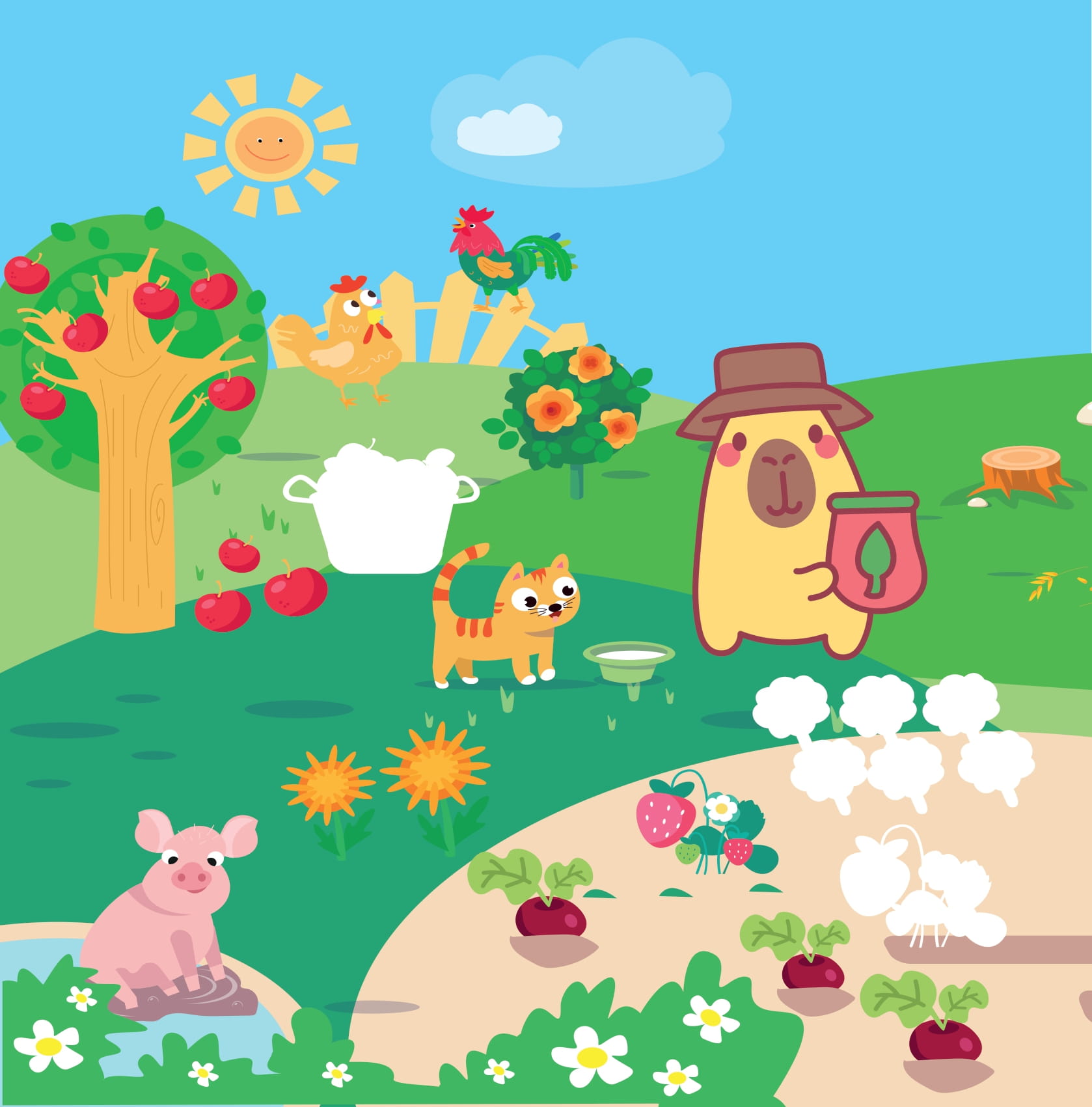 Sticker Capybara - Tìm Vật Ẩn Giấu - Vương Quốc Đồ Chơi