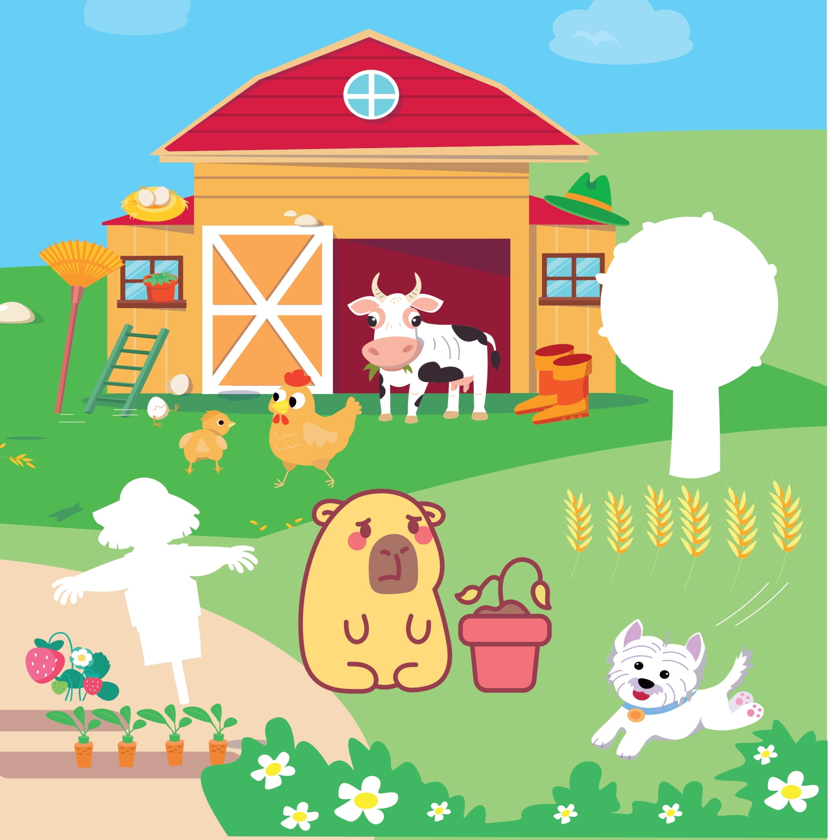 Sticker Capybara - Tìm Vật Ẩn Giấu - Vương Quốc Đồ Chơi