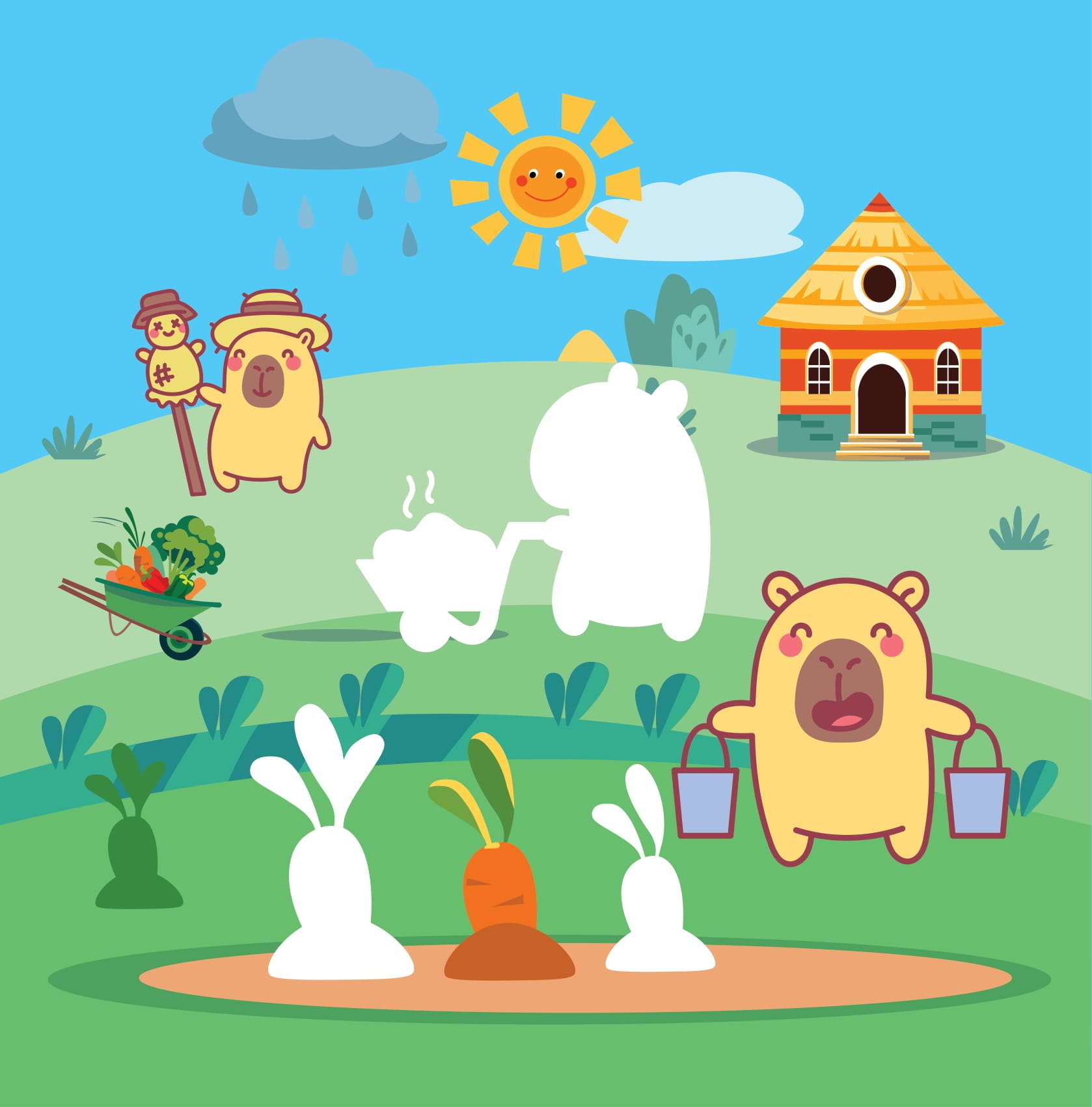 Sticker Capybara - Tìm Vật Ẩn Giấu - Vương Quốc Đồ Chơi