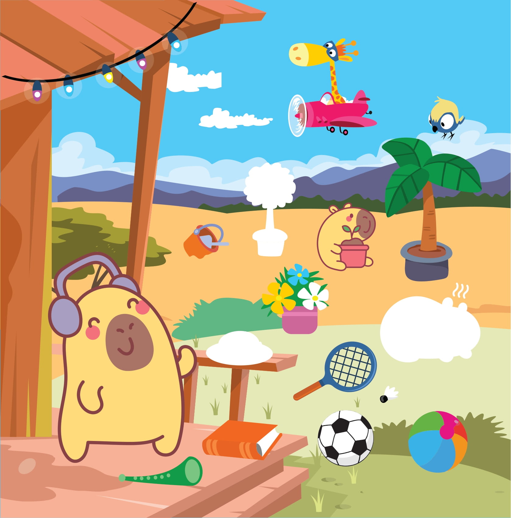 Sticker Capybara - Tìm Vật Ẩn Giấu - Vương Quốc Đồ Chơi