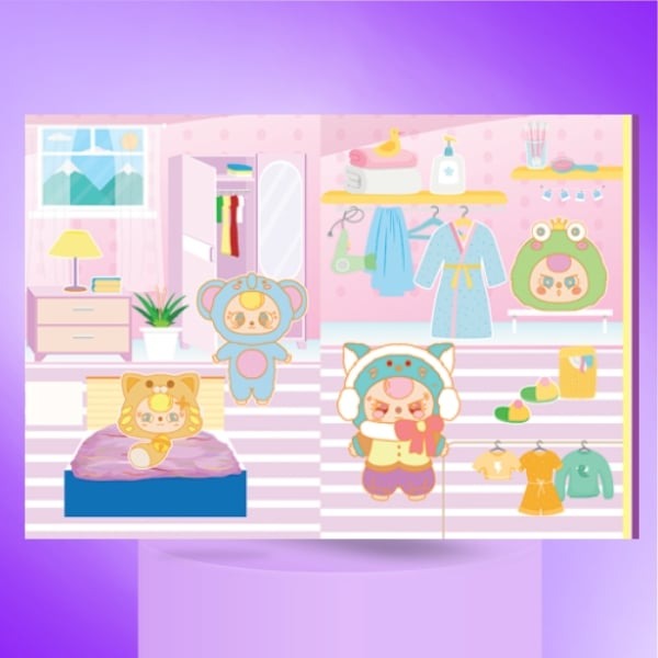 sticker chơi sáng tạo học thông minh - trò chơi đồ hàng baby three - ngày cuối tuần