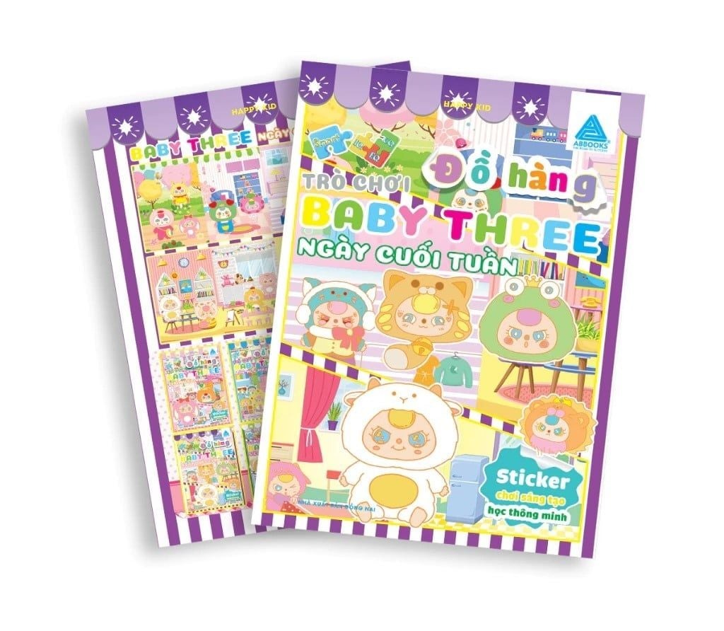 sticker chơi sáng tạo học thông minh - trò chơi đồ hàng baby three - ngày cuối tuần