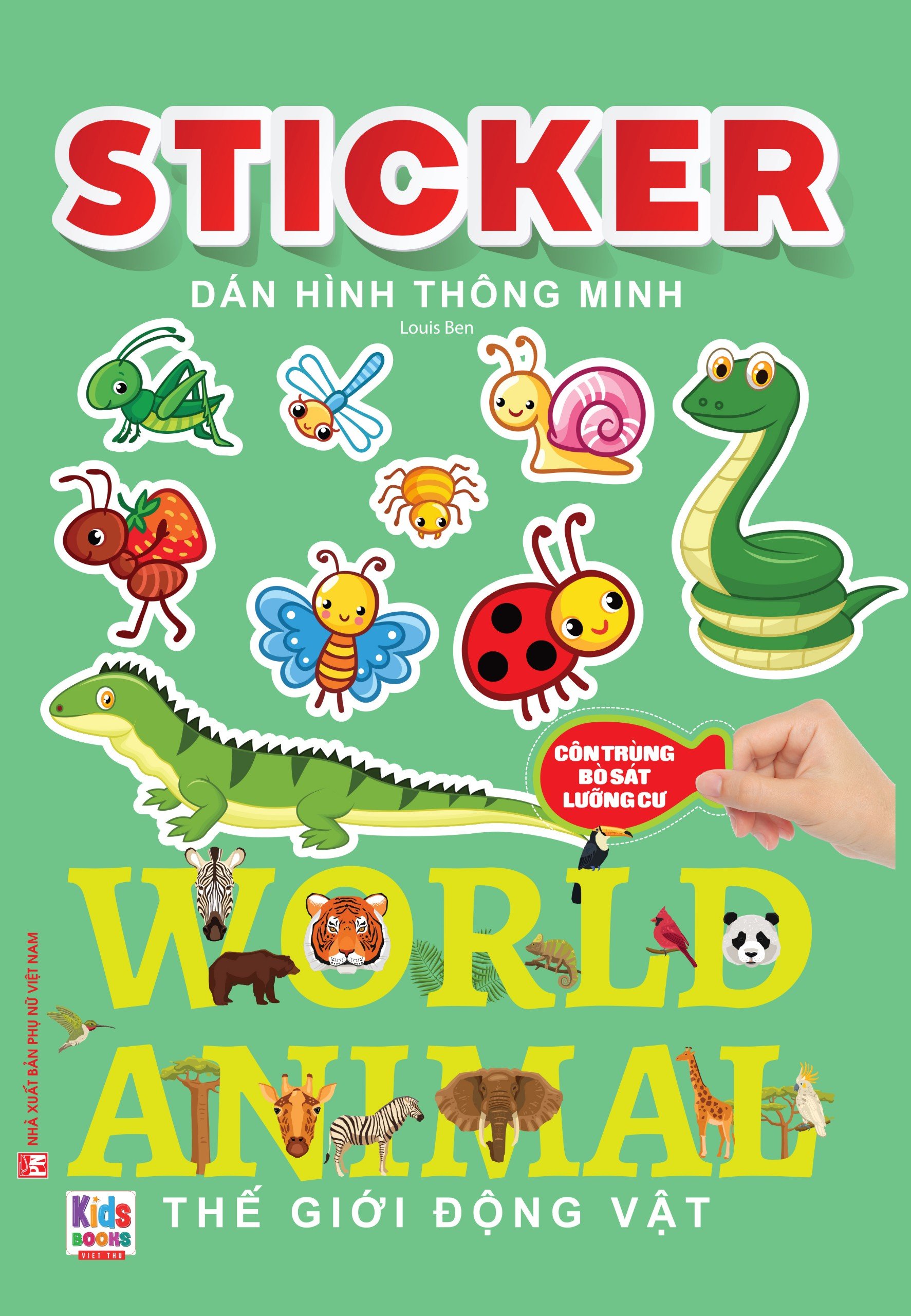 sticker dán hình thông minh - thế giới động vật - côn trùng, bò sát, lưỡng cư