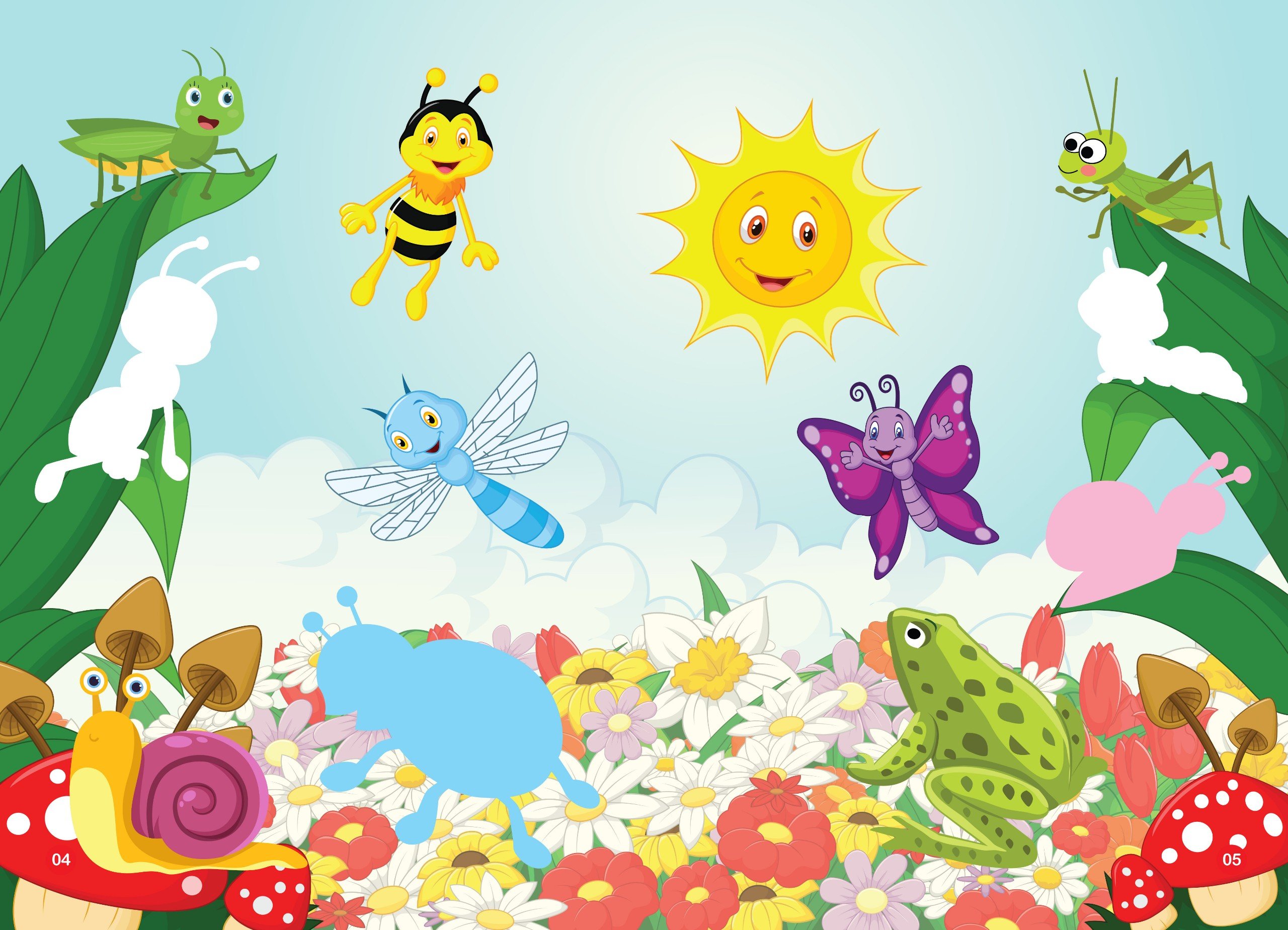 sticker dán hình thông minh - thế giới động vật - côn trùng, bò sát, lưỡng cư