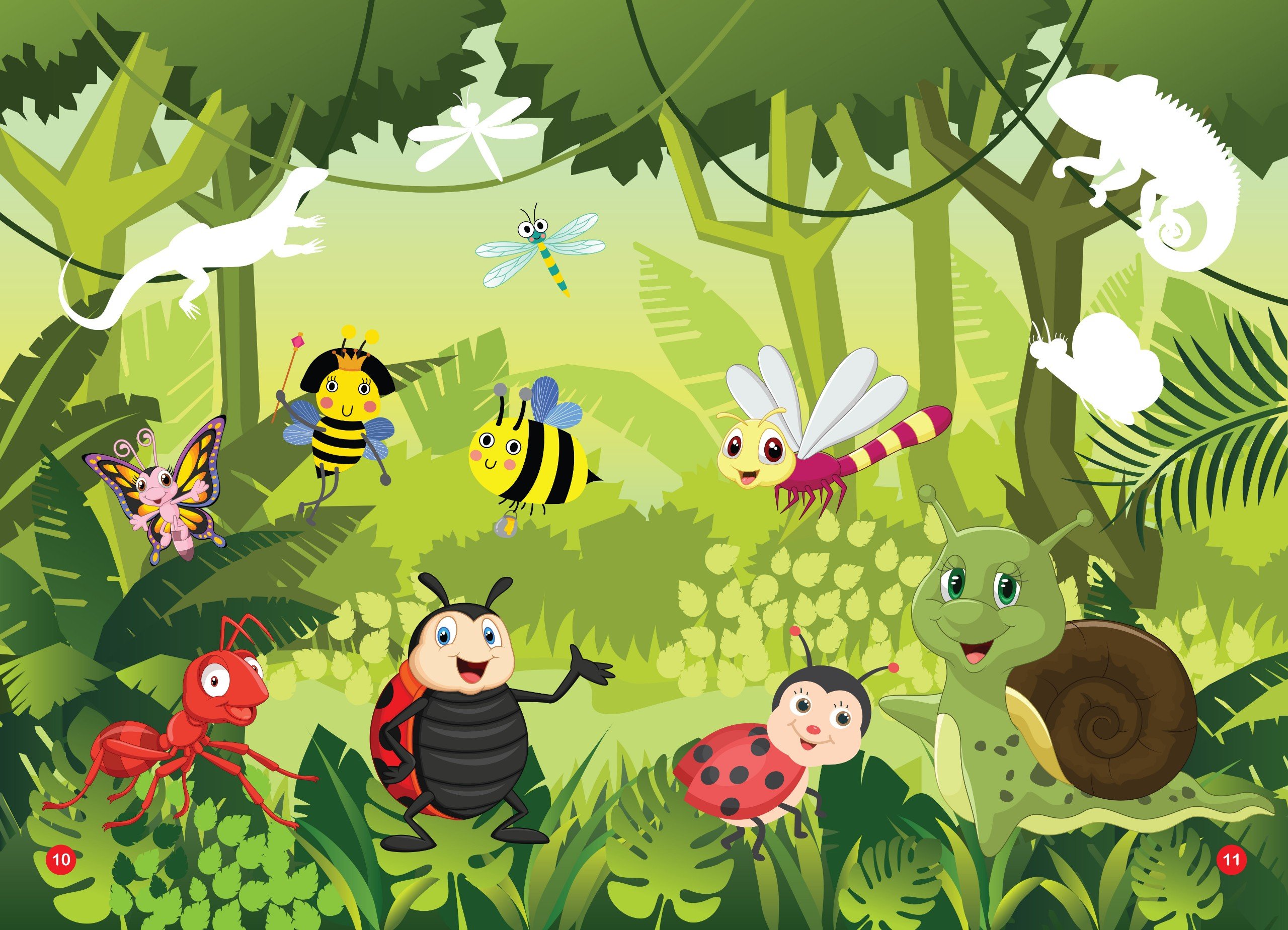 sticker dán hình thông minh - thế giới động vật - côn trùng, bò sát, lưỡng cư