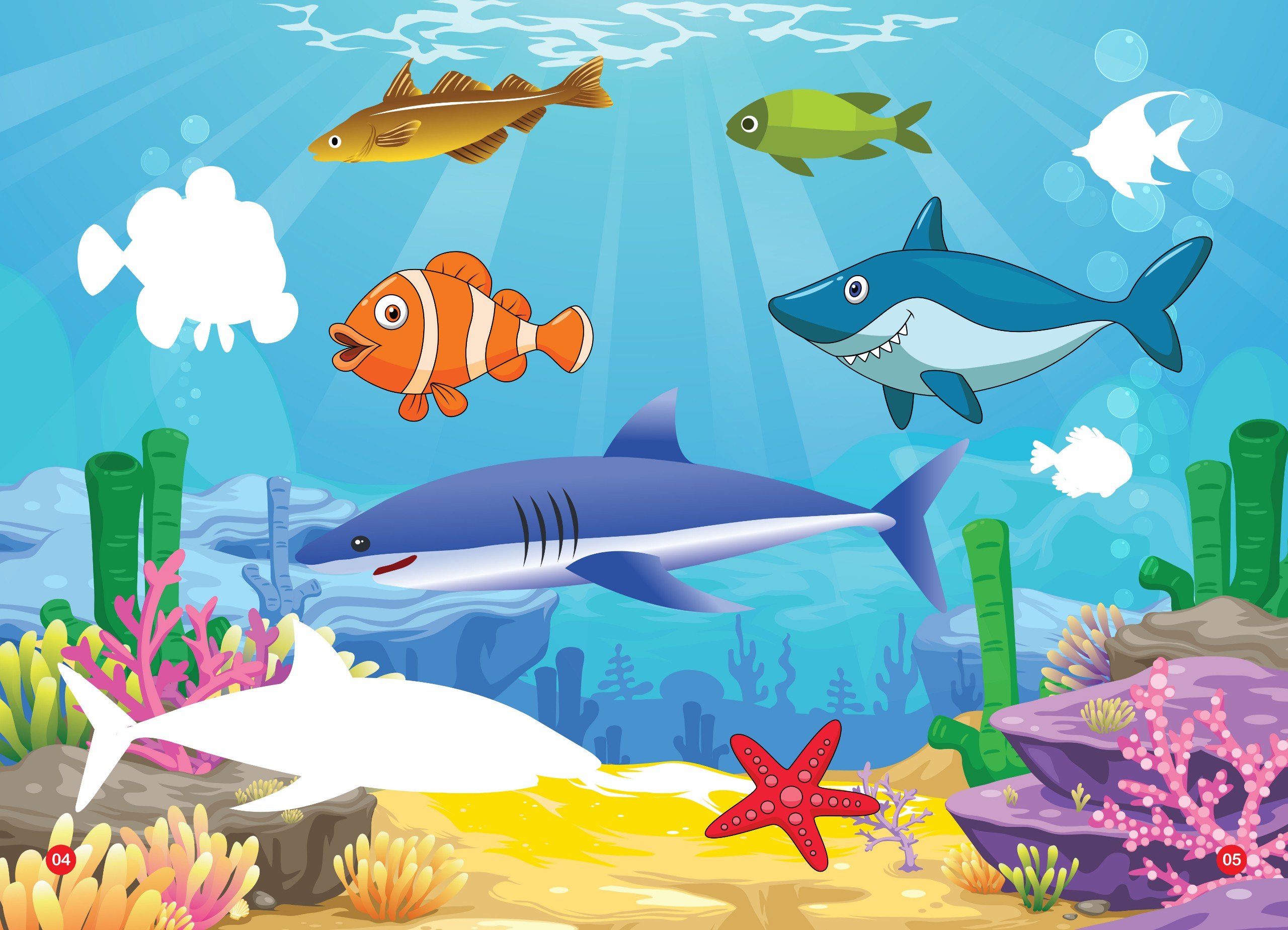 sticker dán hình thông minh - thế giới động vật - đại dương huyền bí