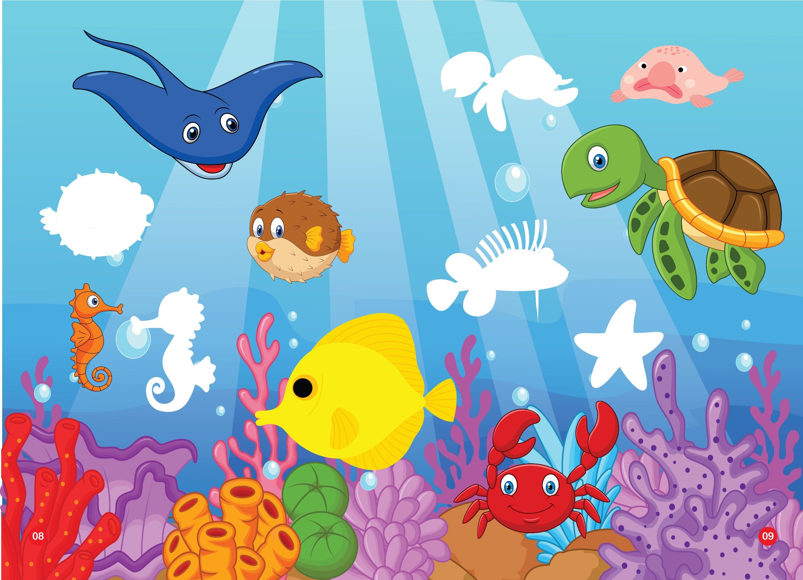 sticker dán hình thông minh - thế giới động vật - đại dương huyền bí