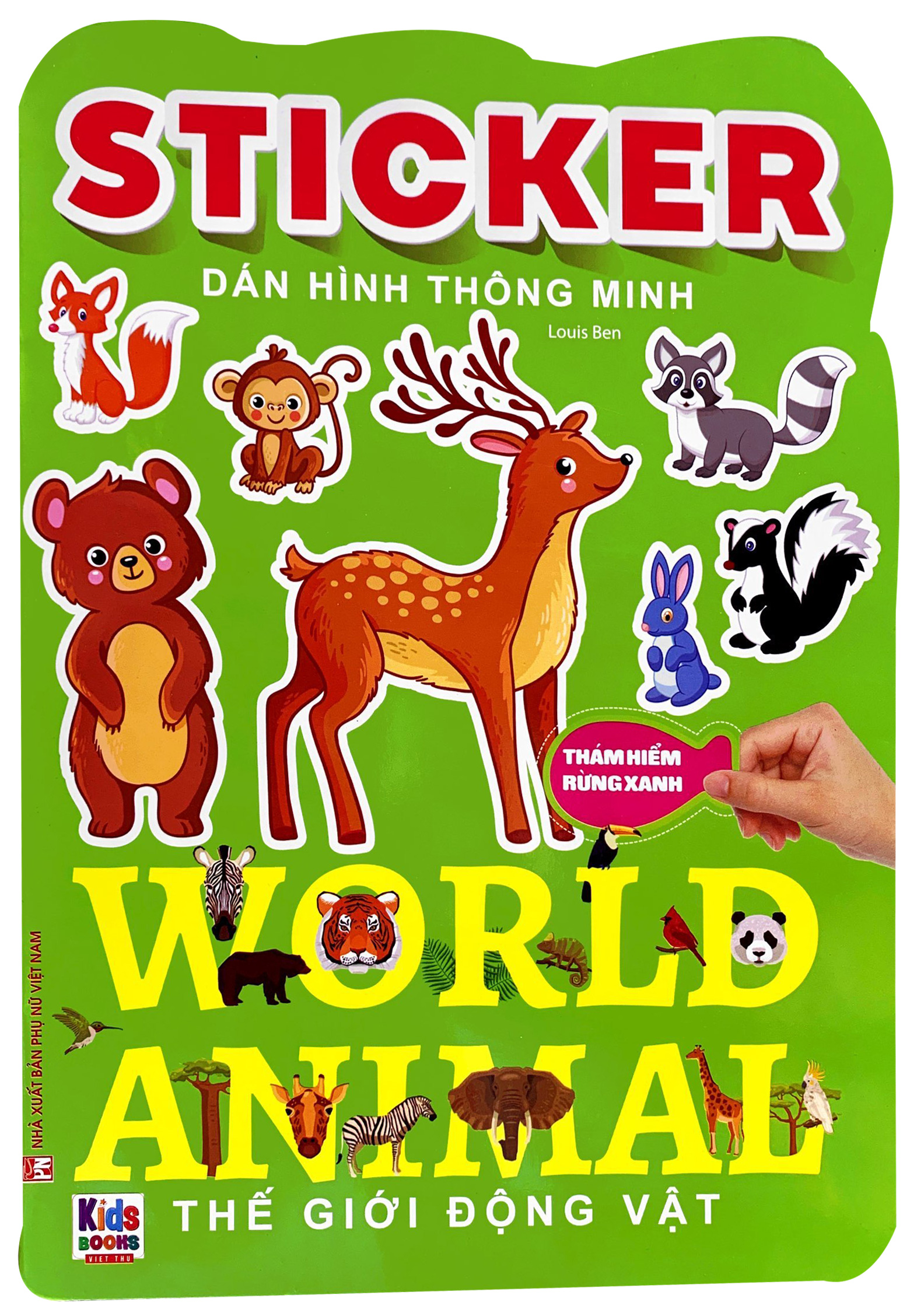 sticker dán hình thông minh - thế giới động vật - thám hiểm rừng xanh