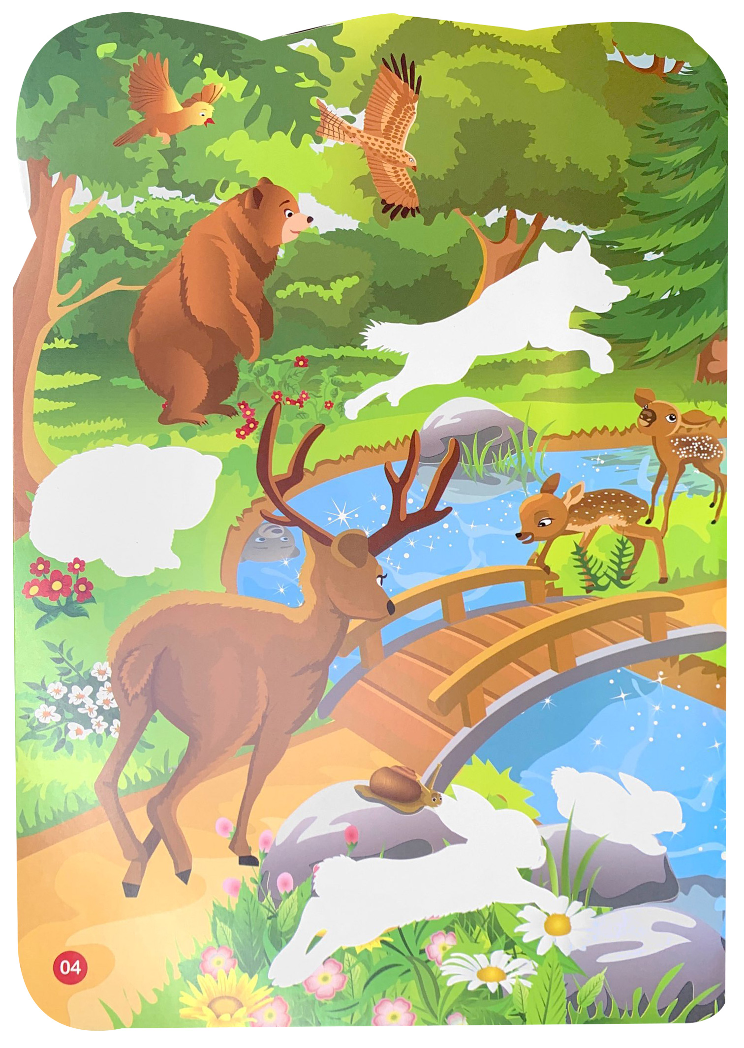 sticker dán hình thông minh - thế giới động vật - thám hiểm rừng xanh