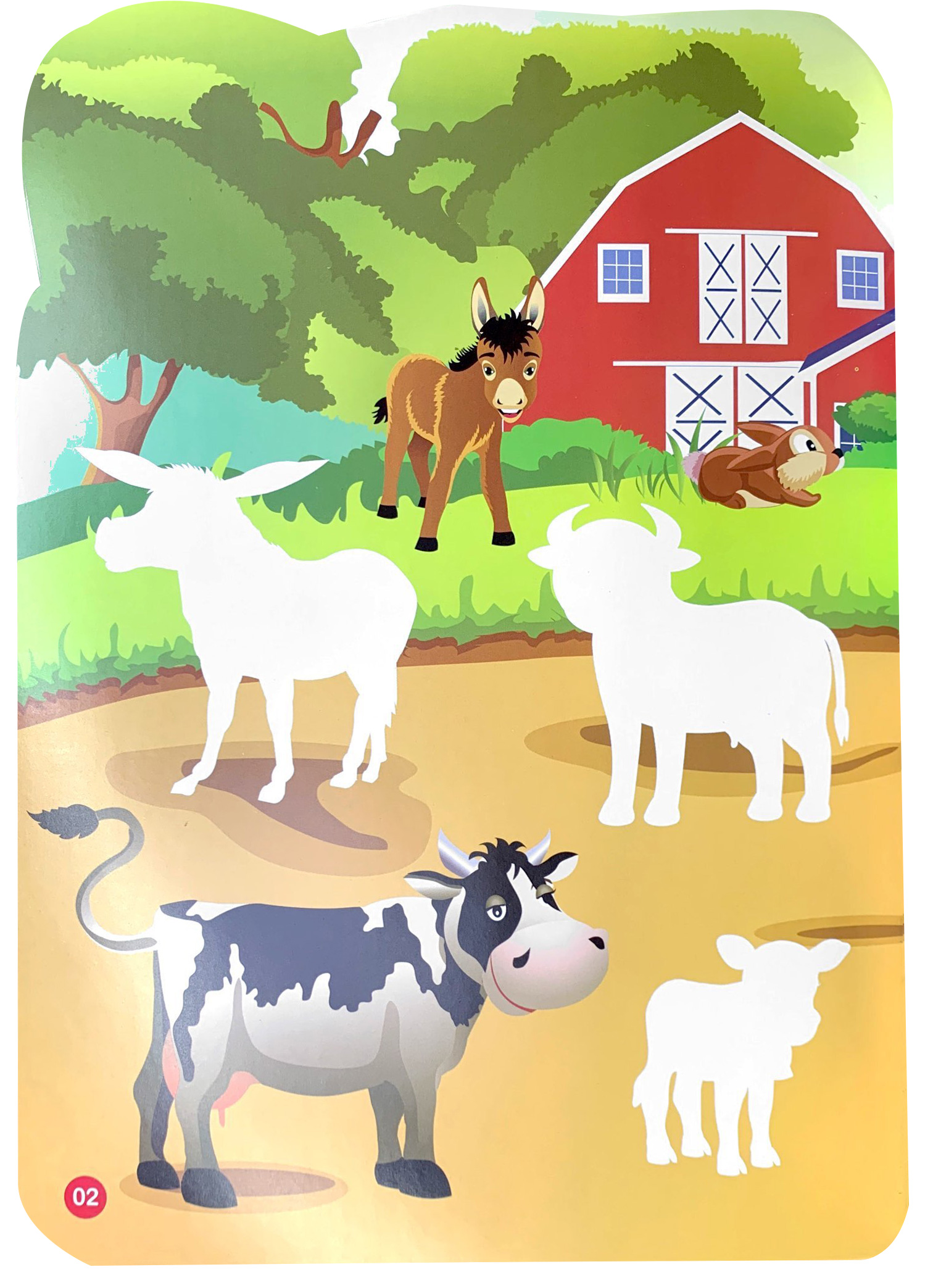 sticker dán hình thông minh - thế giới động vật - trong trang trại