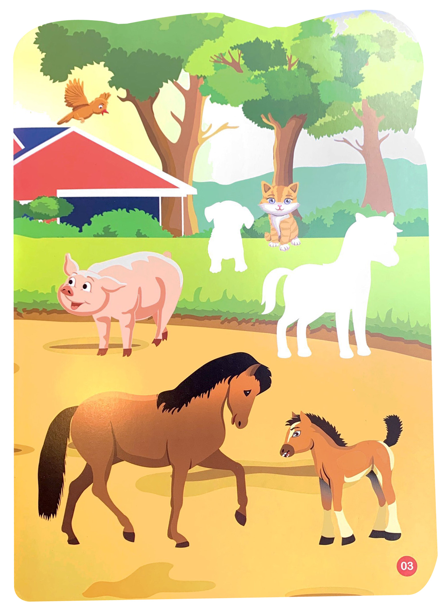 sticker dán hình thông minh - thế giới động vật - trong trang trại