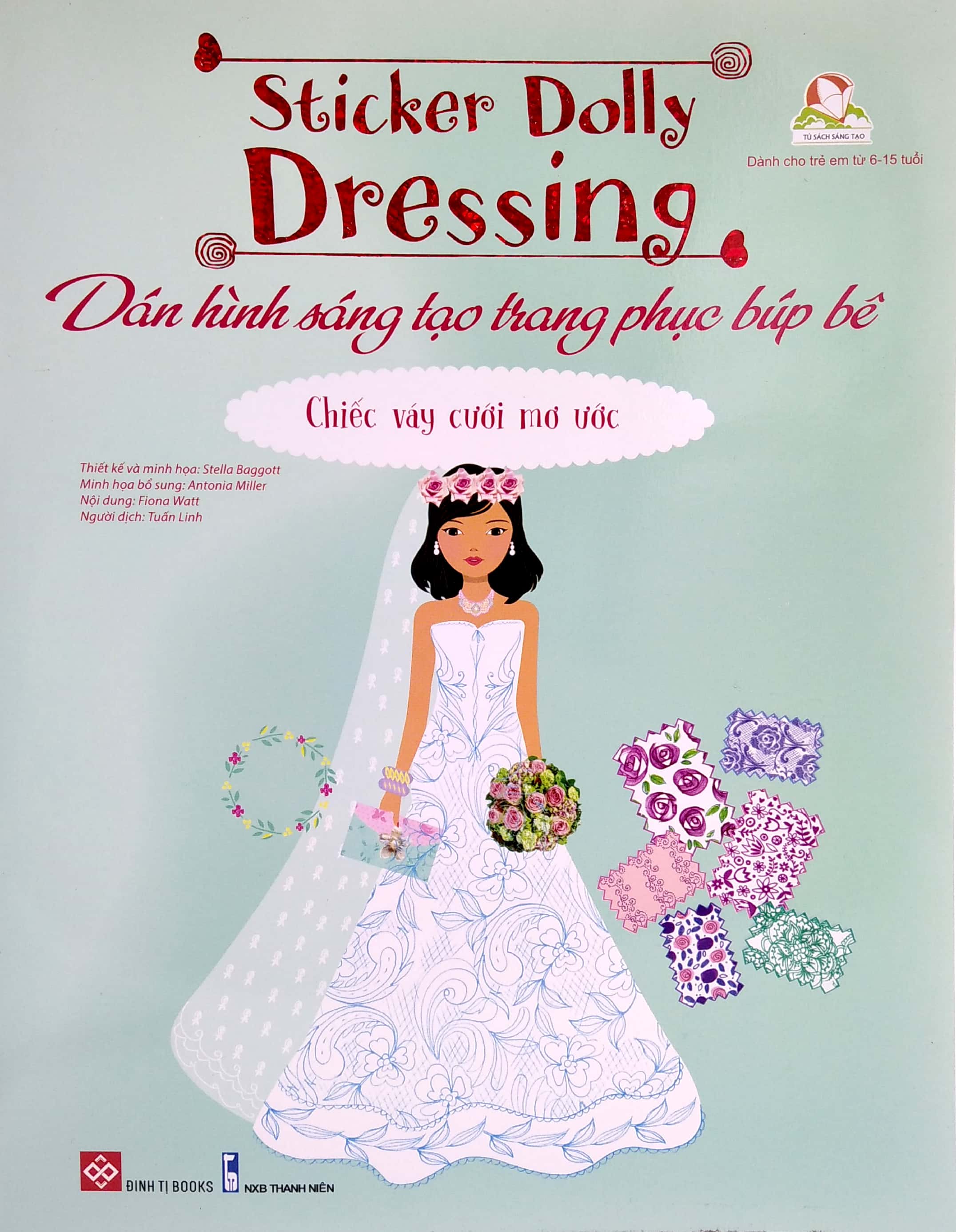 sticker dolly dressing - dán hình sáng tạo trang phục búp bê - chiếc váy cưới mơ ước