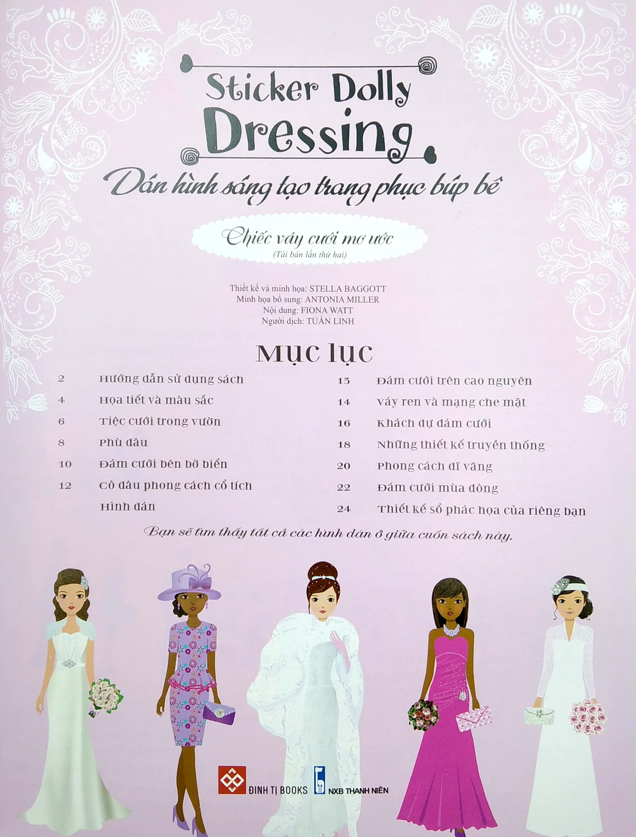 sticker dolly dressing - dán hình sáng tạo trang phục búp bê - chiếc váy cưới mơ ước