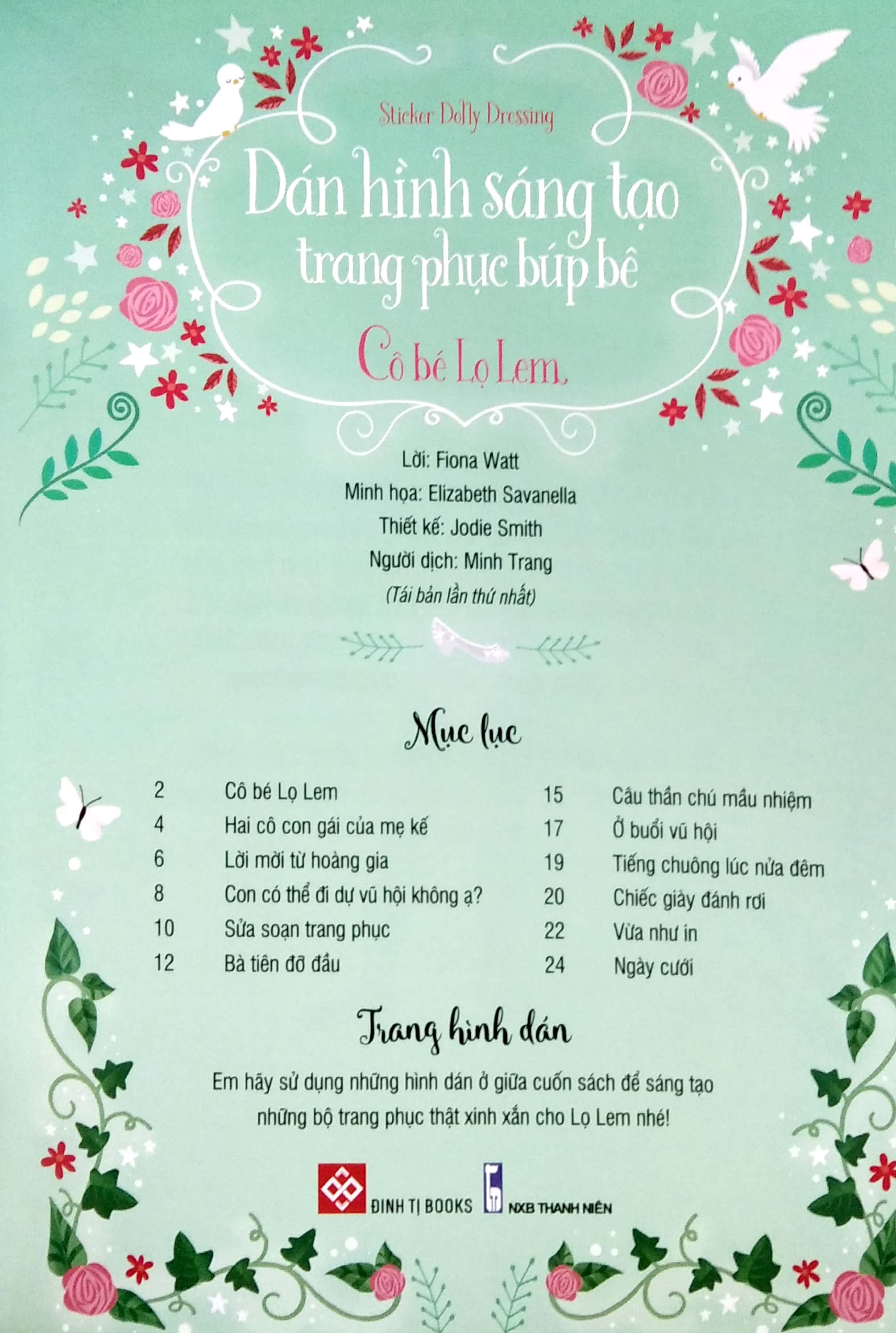 sticker dolly dressing - dán hình sáng tạo trang phục búp bê - cô bé lọ lem