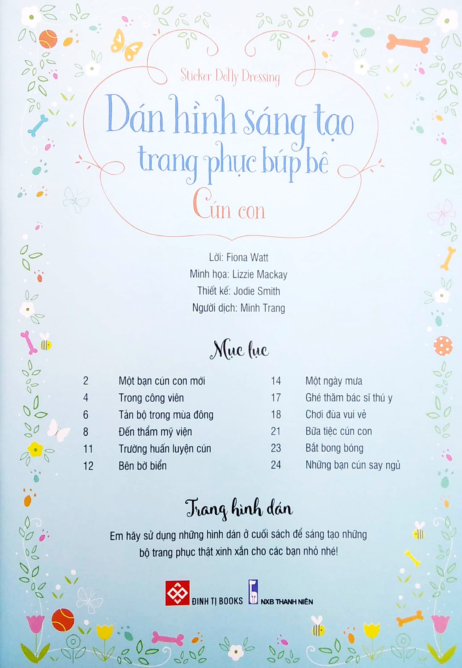 sticker dolly dressing - dán hình sáng tạo trang phục búp bê - cún con