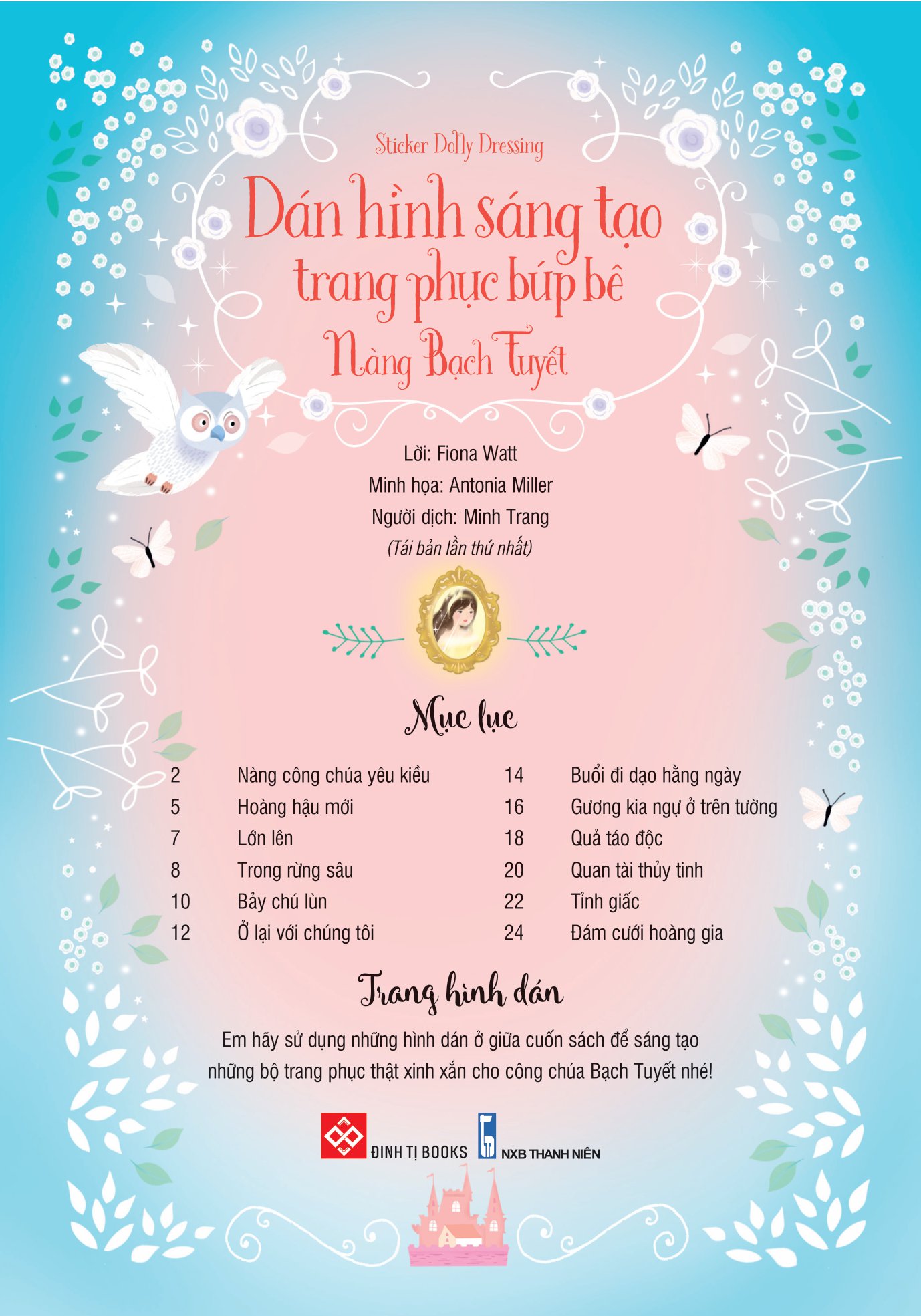 sticker dolly dressing - dán hình sáng tạo trang phục búp bê - nàng bạch tuyết