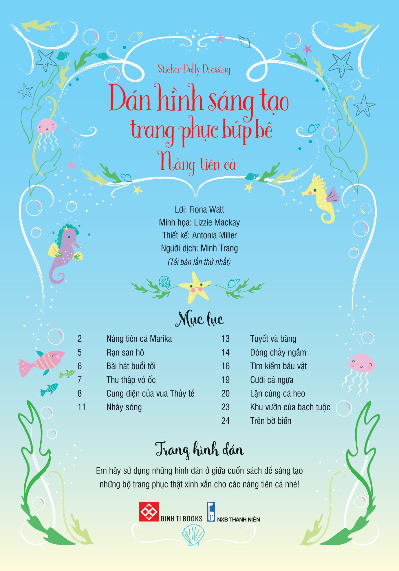 sticker dolly dressing - dán hình sáng tạo trang phục búp bê - nàng tiên cá