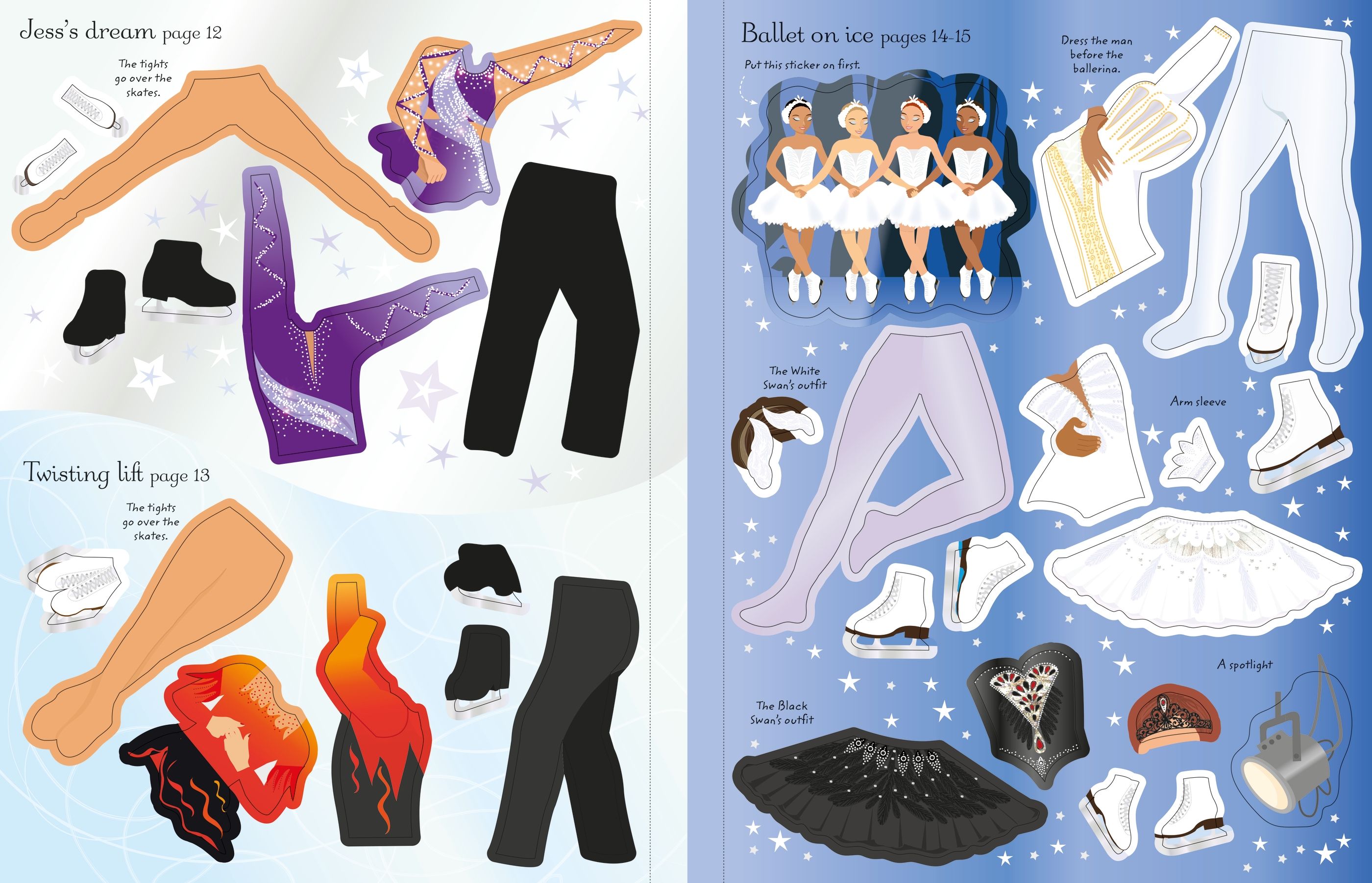 sticker dolly dressing ice skaters