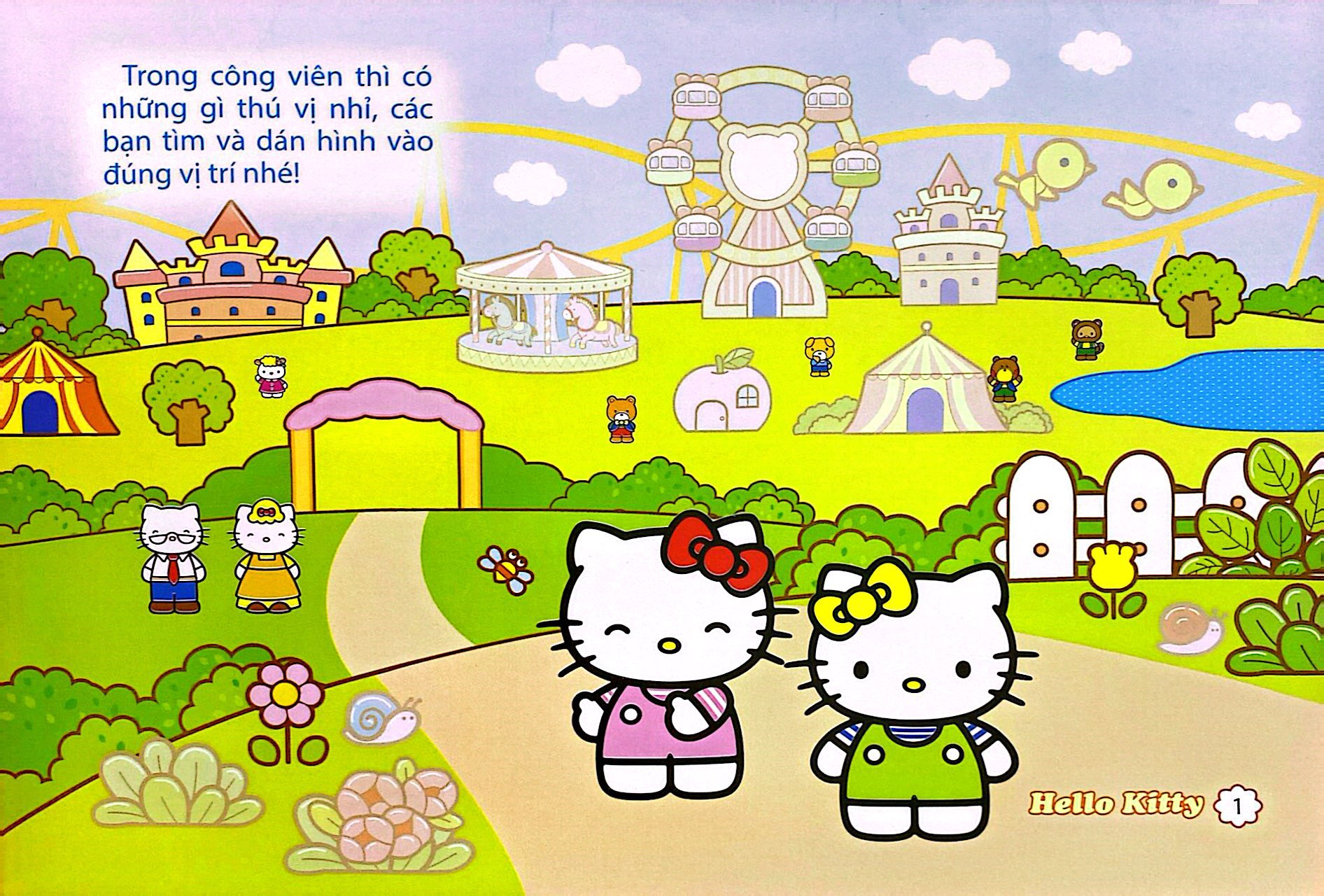 sticker hello kitty - công viên thú vị