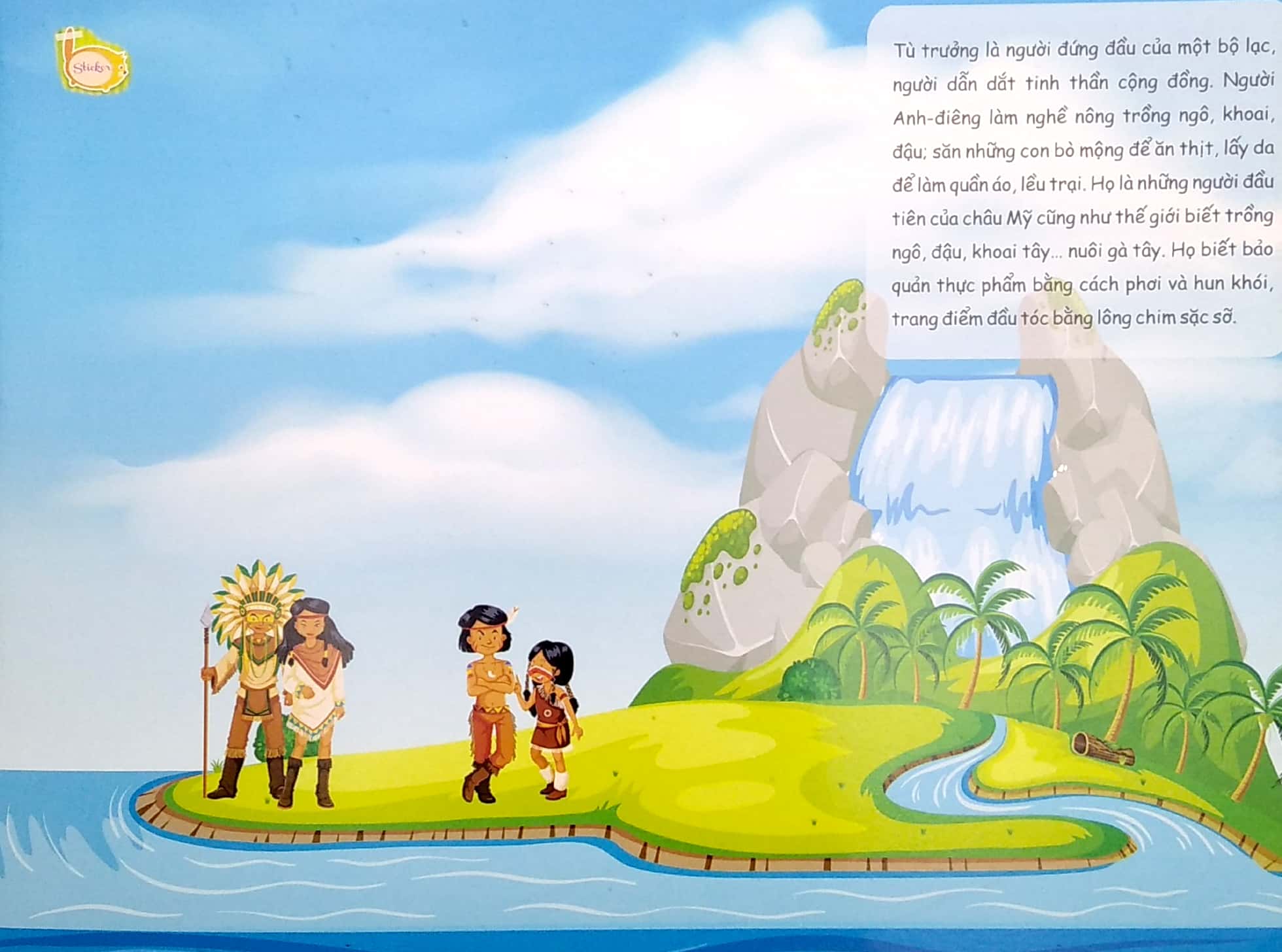 sticker khám phá thế giới - người mỹ bản địa ở hoa kỳ