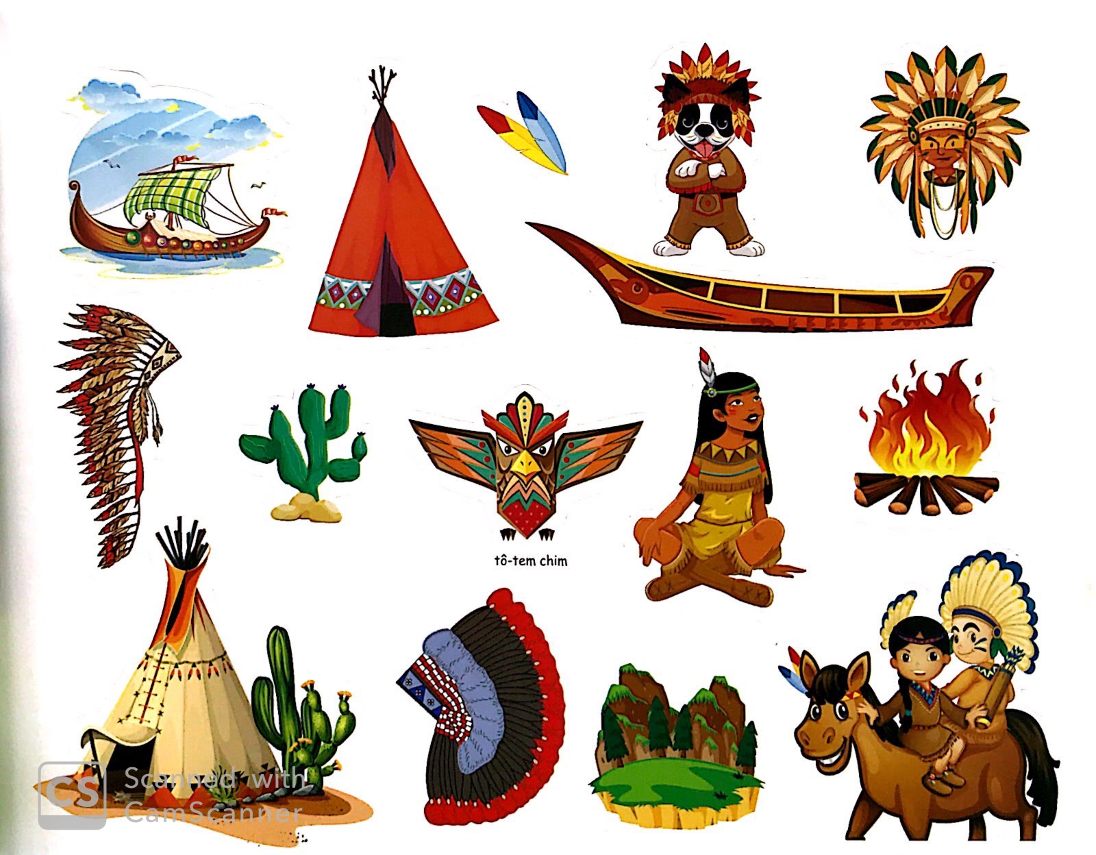 sticker khám phá thế giới - người mỹ bản địa ở hoa kỳ - native american indians