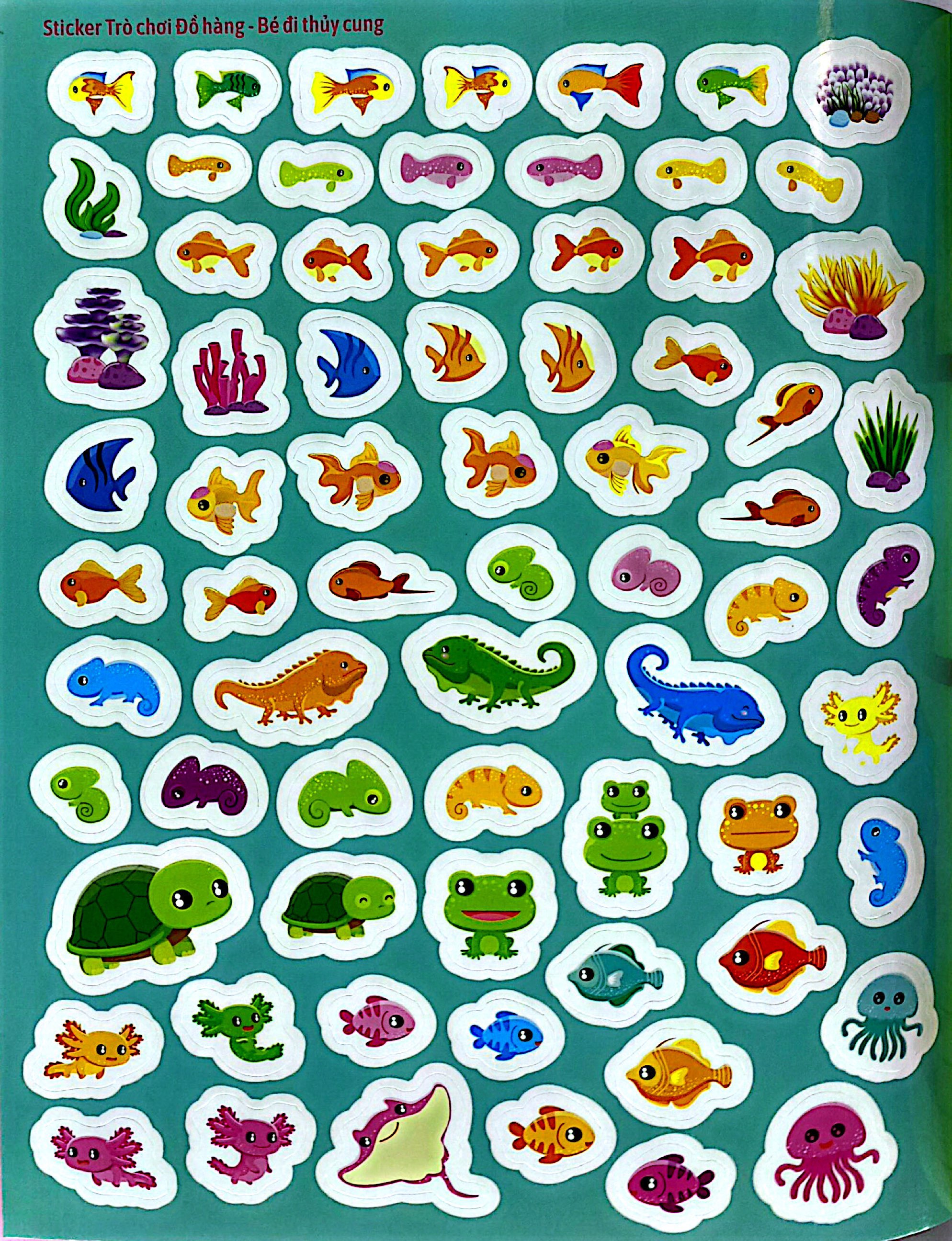 sticker trò chơi đồ hàng - bé đi thủy cung (sách dán hình siêu vui nhộn)