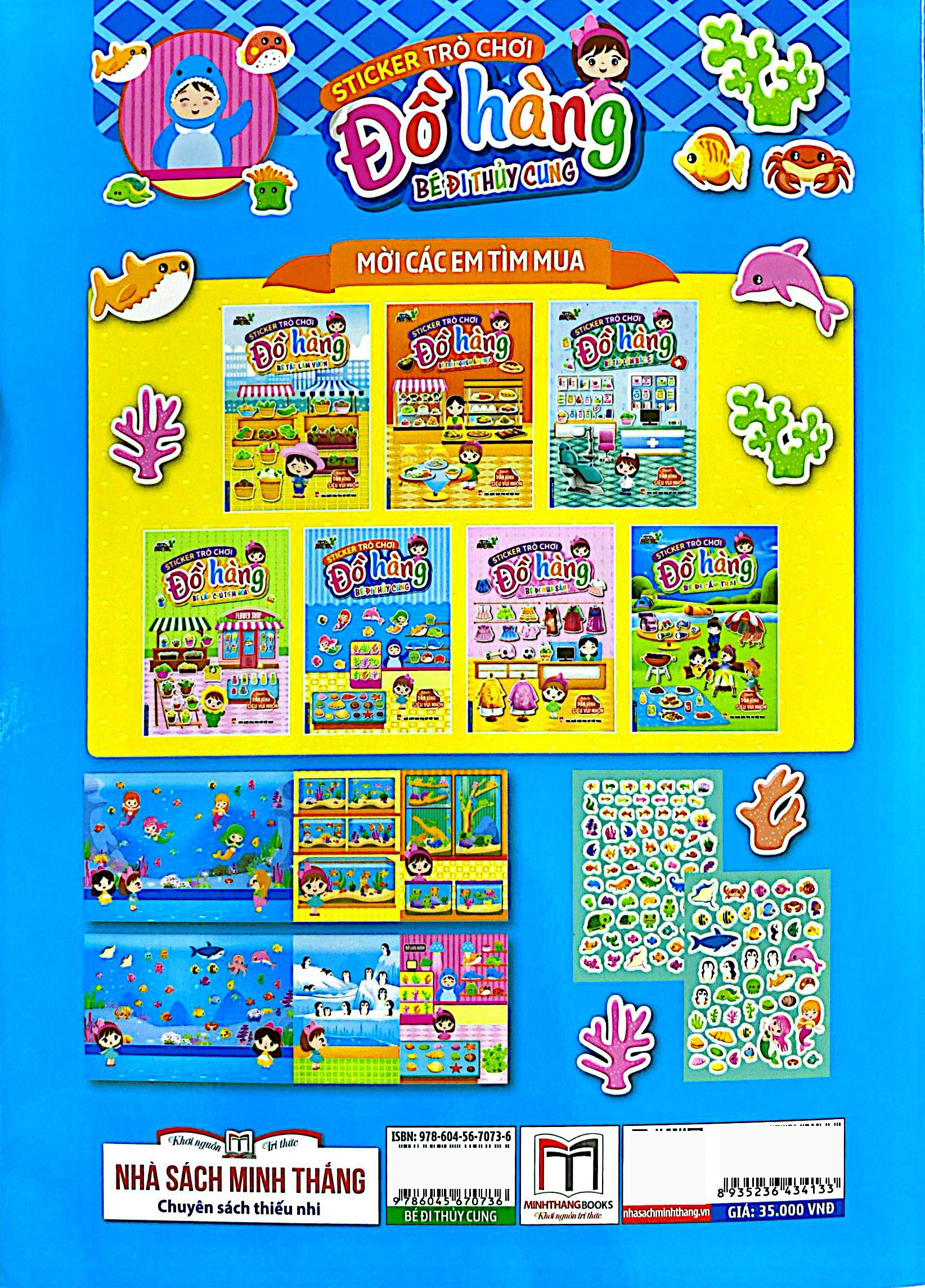 sticker trò chơi đồ hàng - bé đi thủy cung (sách dán hình siêu vui nhộn)