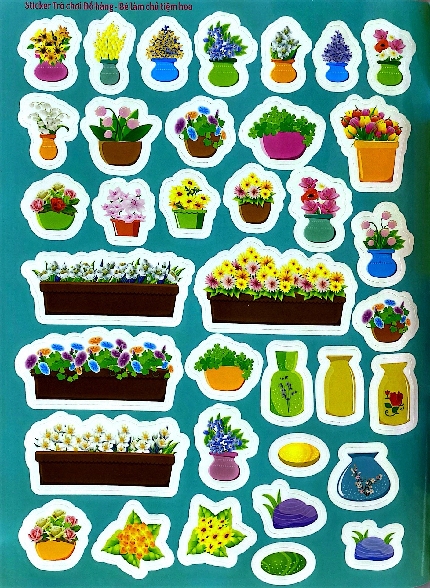 sticker trò chơi đồ hàng - bé làm chủ tiệm hoa (sách dán hình siêu vui nhộn)