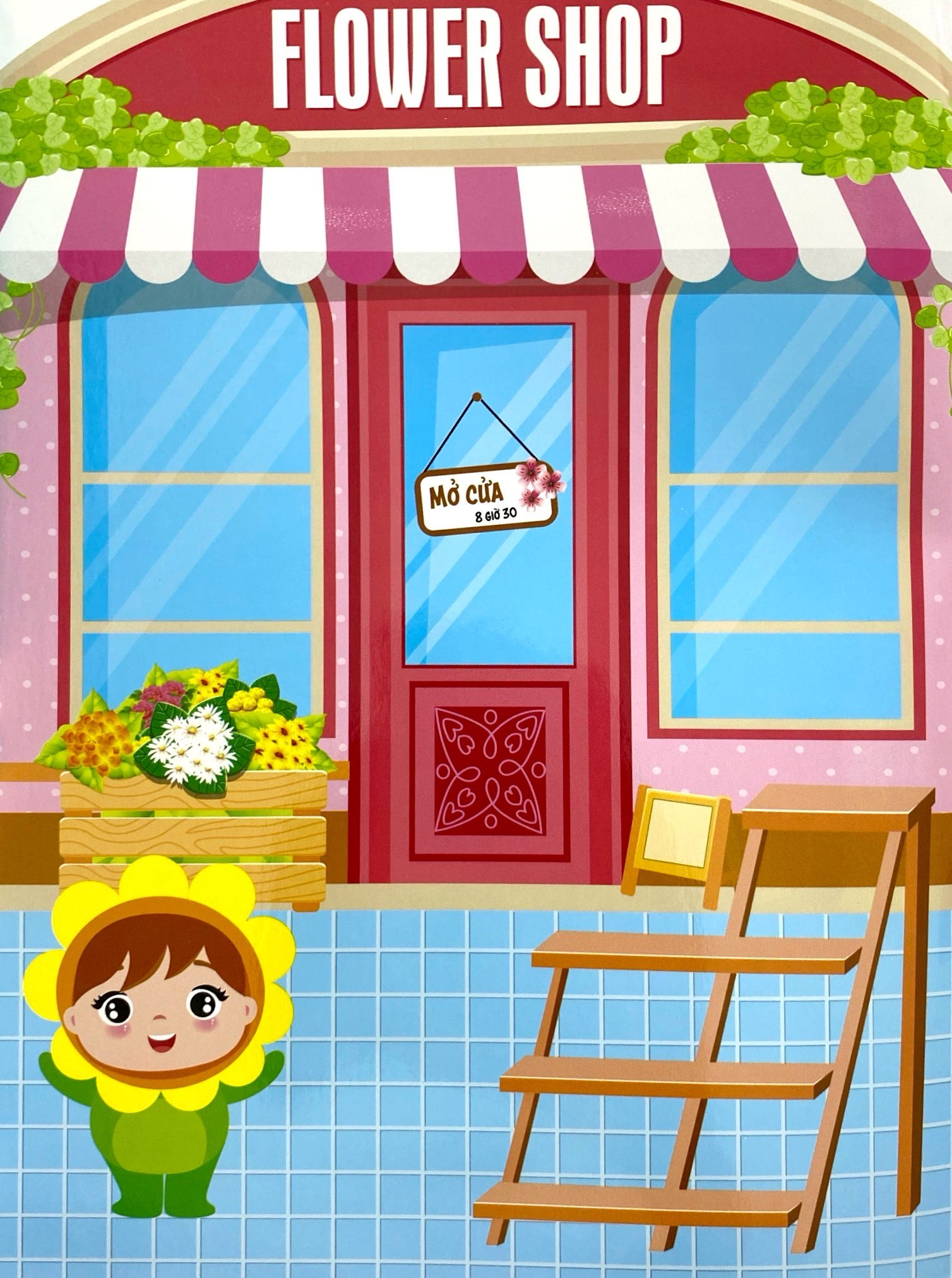 sticker trò chơi đồ hàng - bé làm chủ tiệm hoa (sách dán hình siêu vui nhộn)