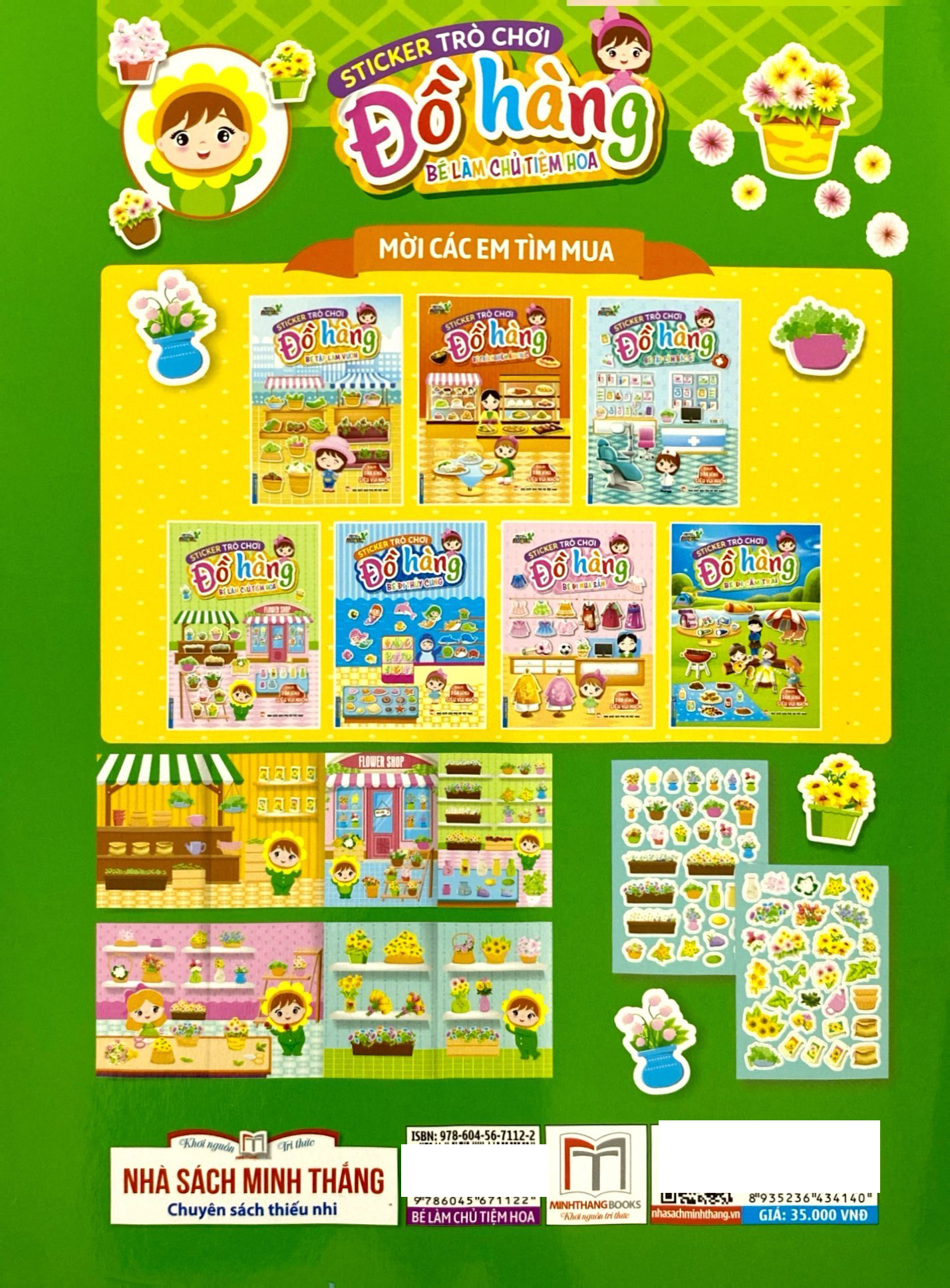 sticker trò chơi đồ hàng - bé làm chủ tiệm hoa (sách dán hình siêu vui nhộn)