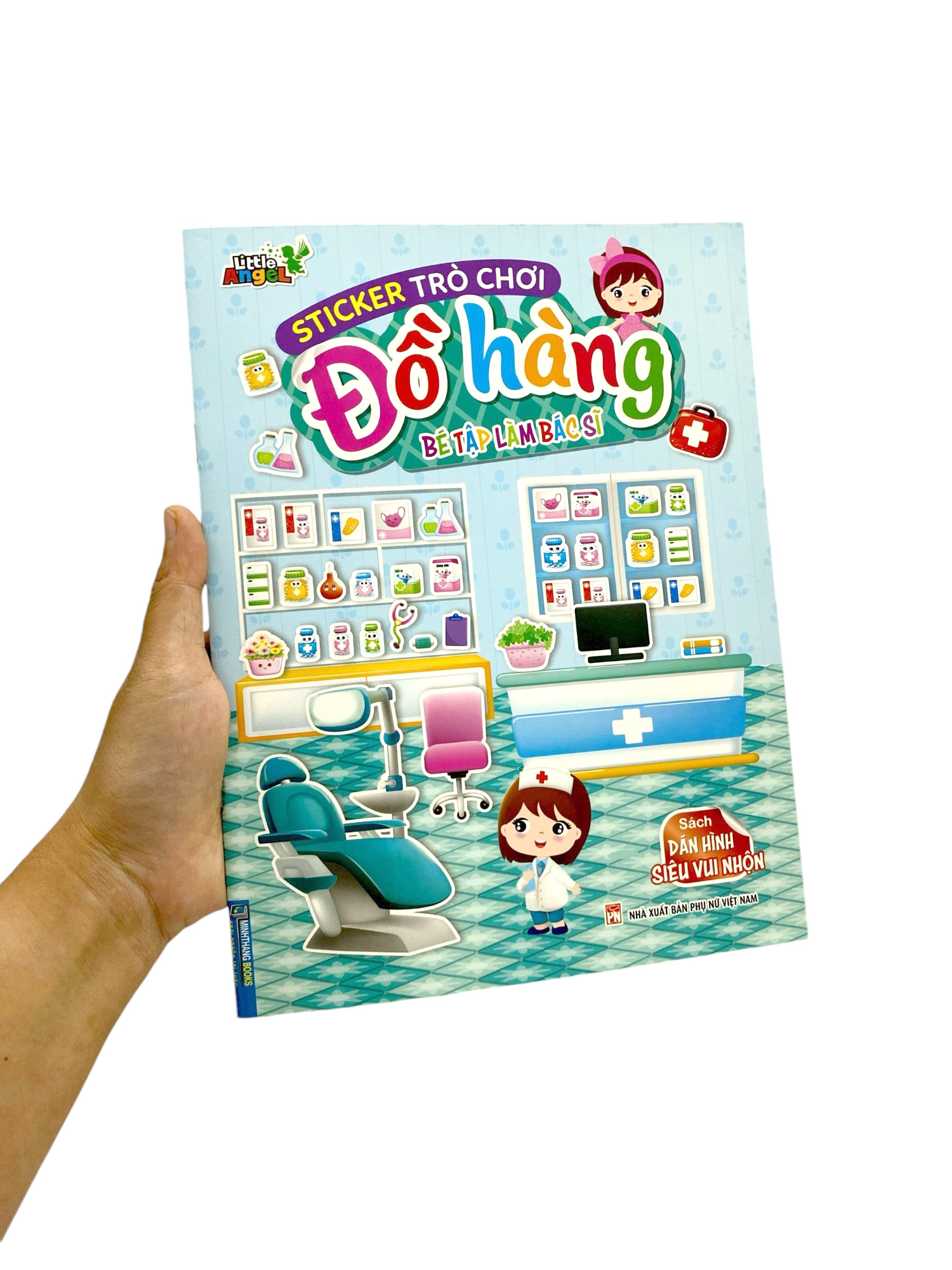 sticker trò chơi đồ hàng - bé tập làm bác sĩ (sách dán hình siêu vui nhộn)