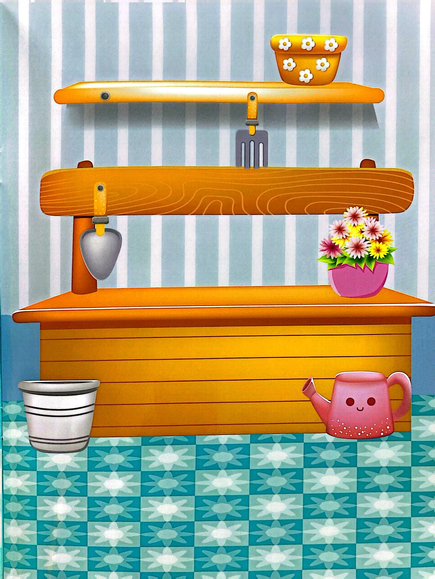 sticker trò chơi đồ hàng - bé tập làm vườn (sách dán hình siêu vui nhộn)