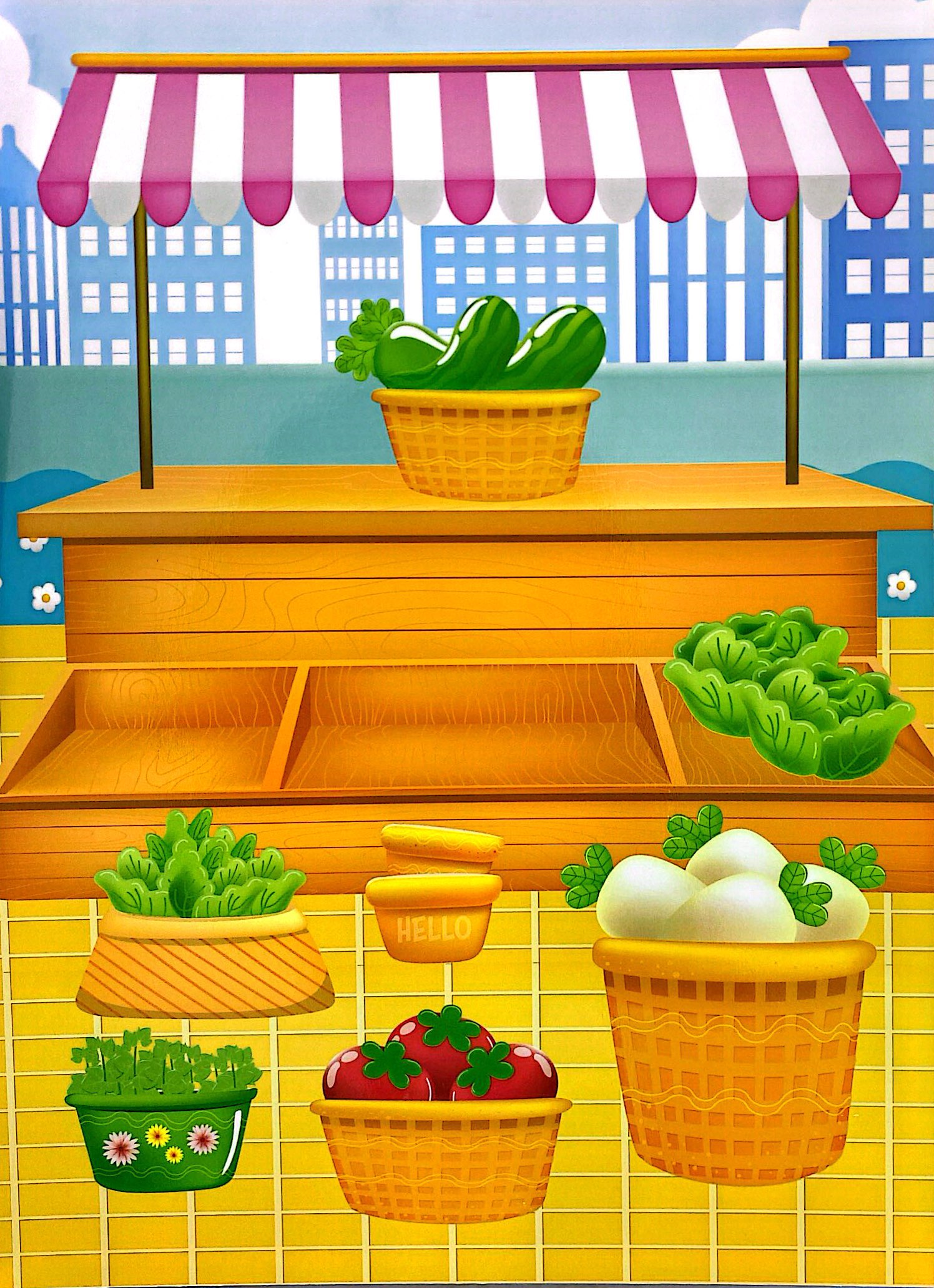 sticker trò chơi đồ hàng - bé tập làm vườn (sách dán hình siêu vui nhộn)