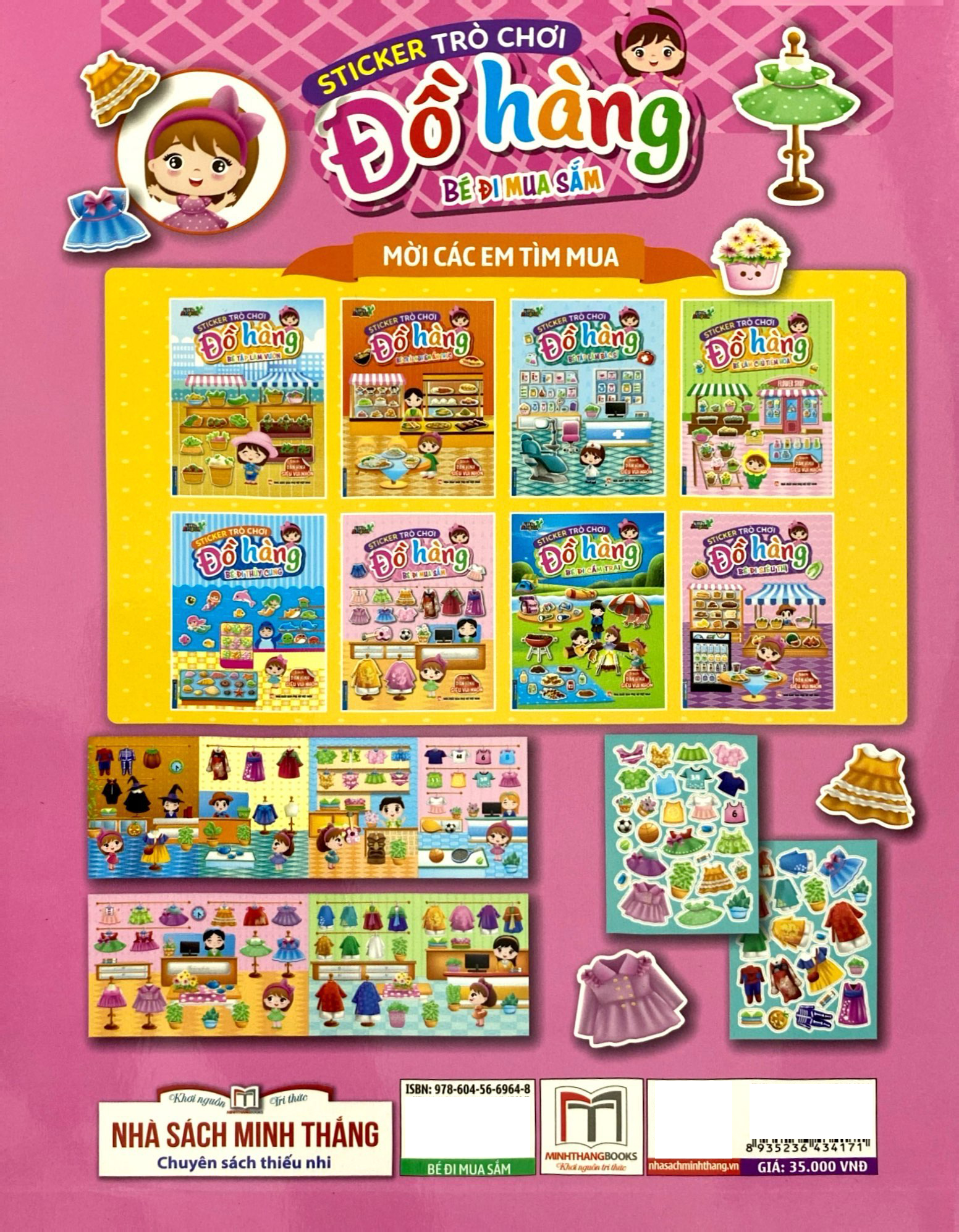 sticker trò chơi đồ hàng - dán hình siêu vui nhộn - bé đi mua sắm