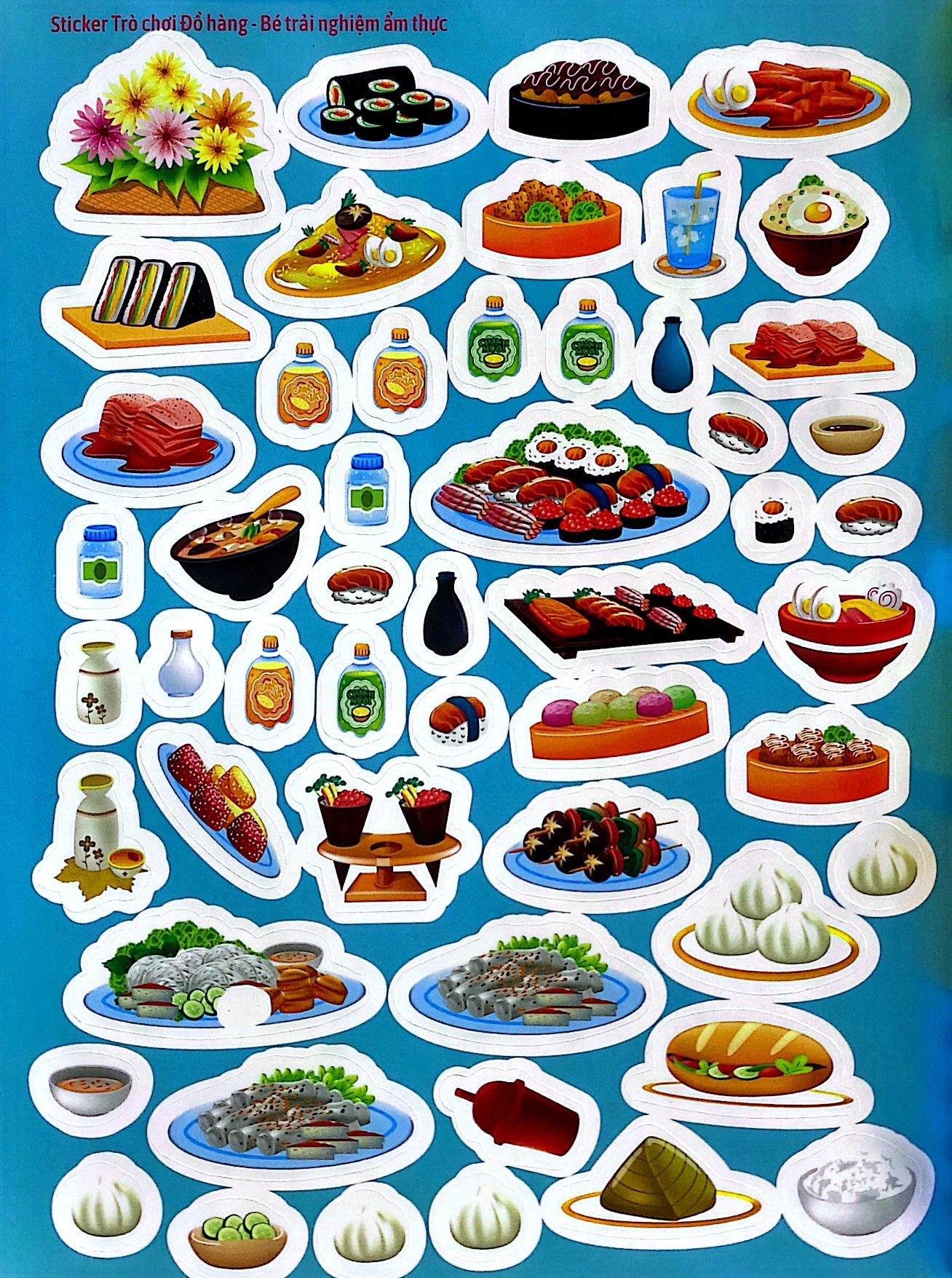 sticker trò chơi đồ hàng - dán hình siêu vui nhộn - bé trải nghiệm ẩm thực