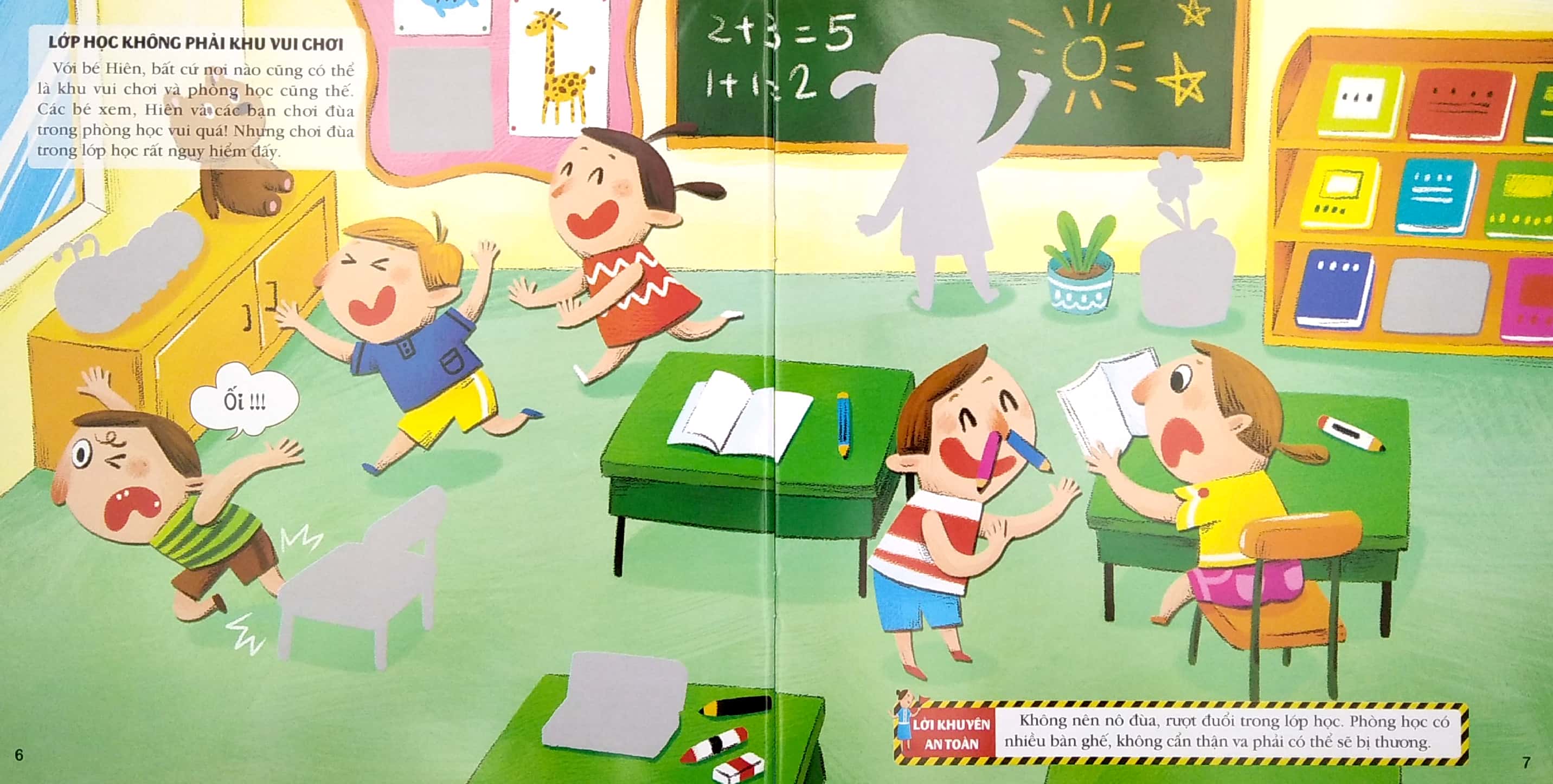 stickers kỹ năng an toàn cho bé - an toàn ở trường mẫu giáo