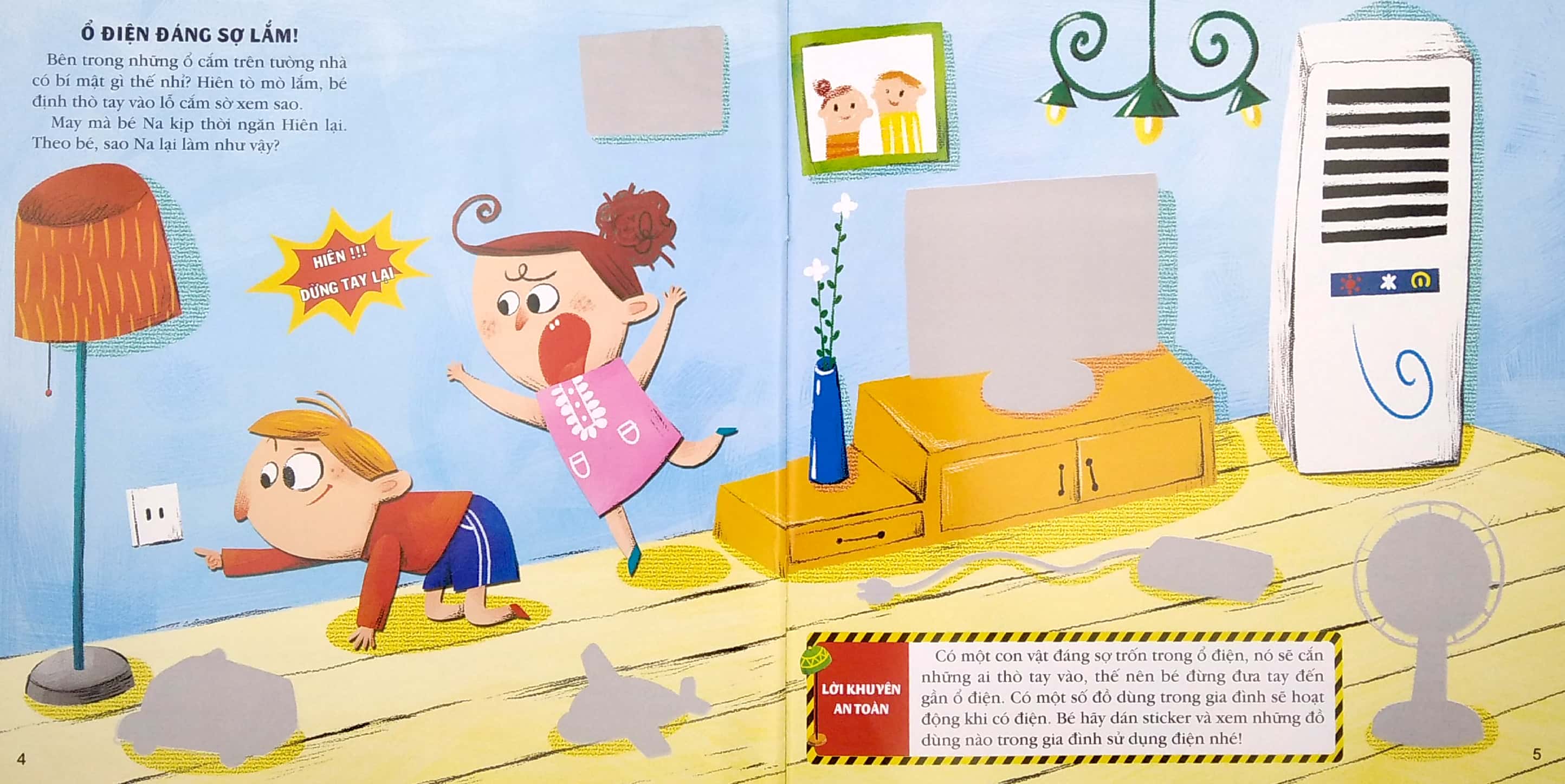stickers kỹ năng an toàn cho bé - ở nhà an toàn