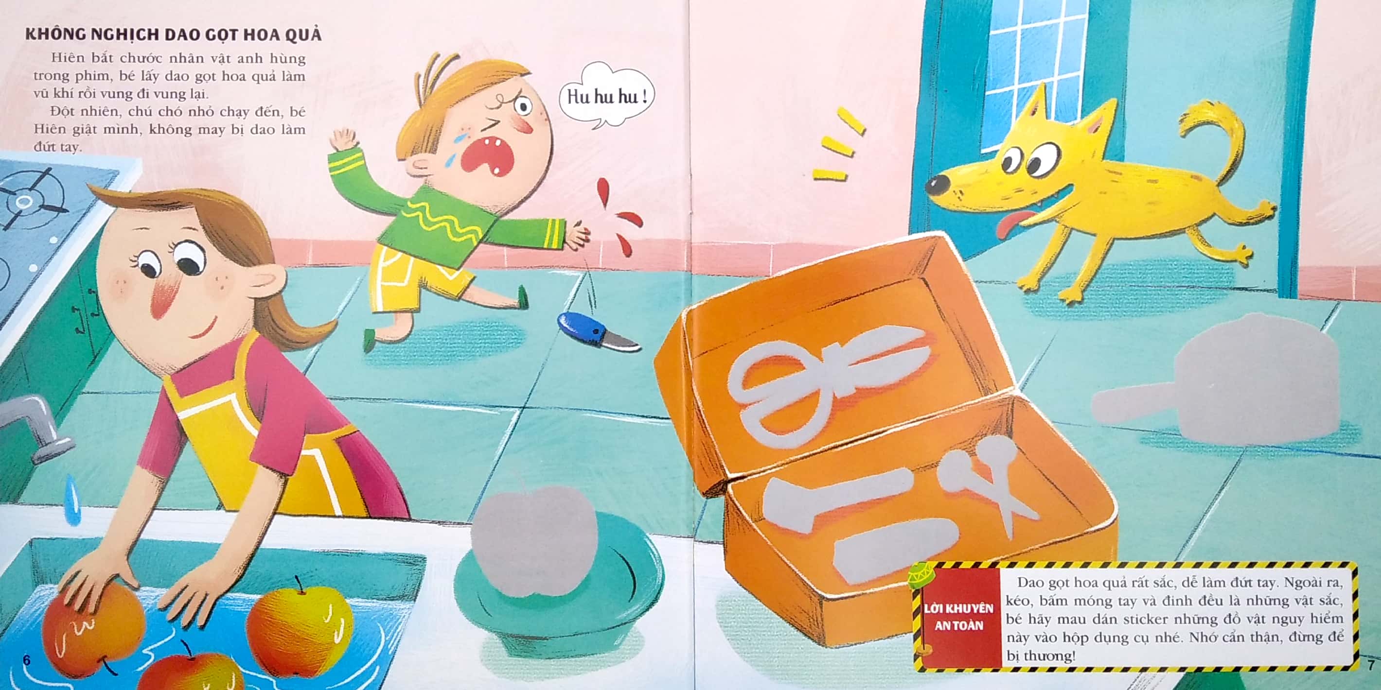 stickers kỹ năng an toàn cho bé - ở nhà an toàn