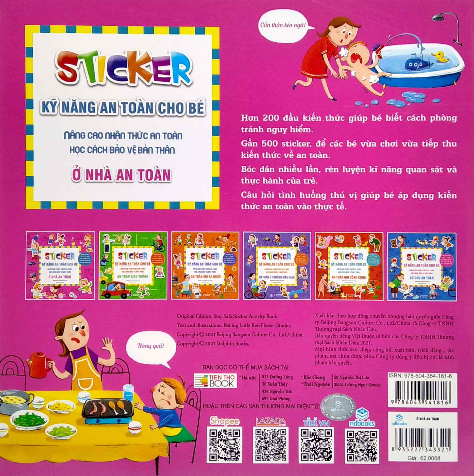 stickers kỹ năng an toàn cho bé - ở nhà an toàn