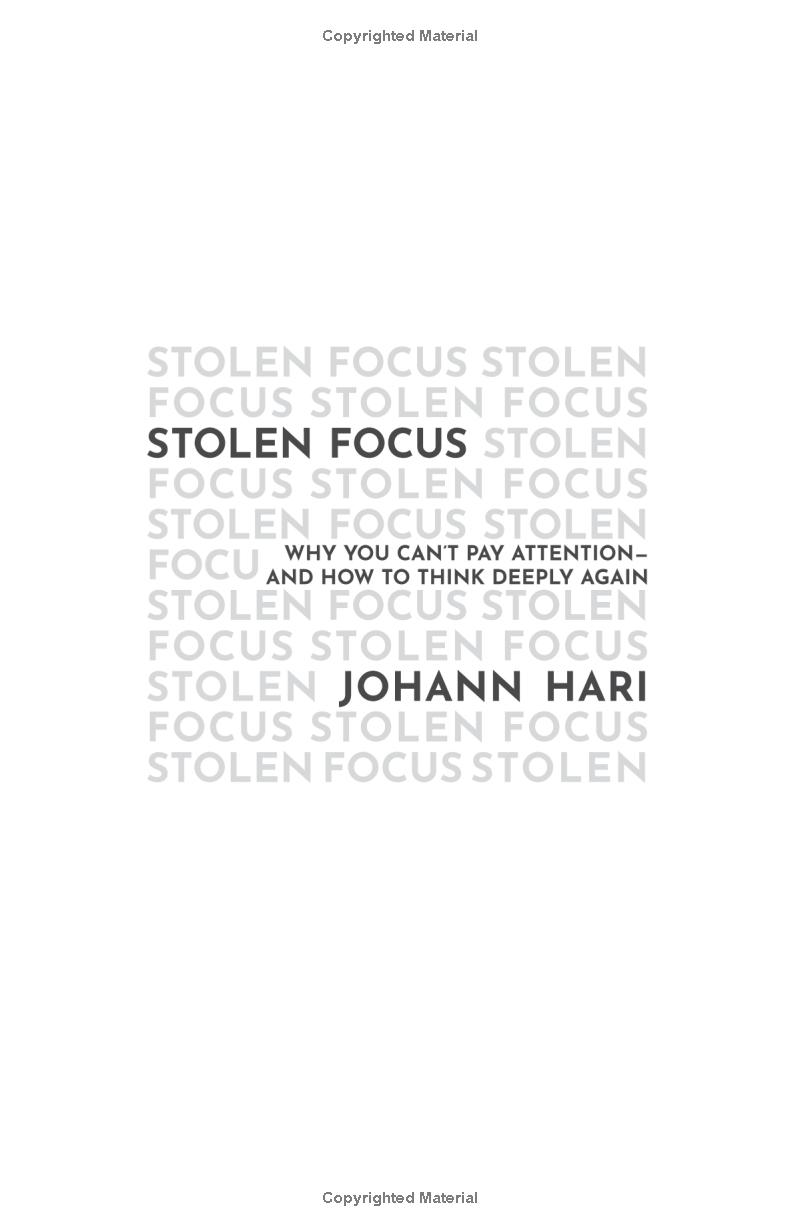 stolen focus: why you can't pay attention