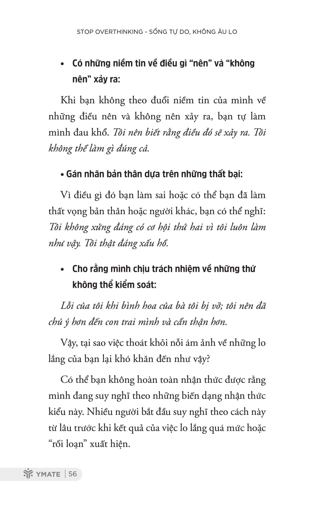 stop overthinking - sống tự do, không âu lo - 7 bước loại bỏ suy nghĩ tiêu cực và bắt đầu suy nghĩ tích cực