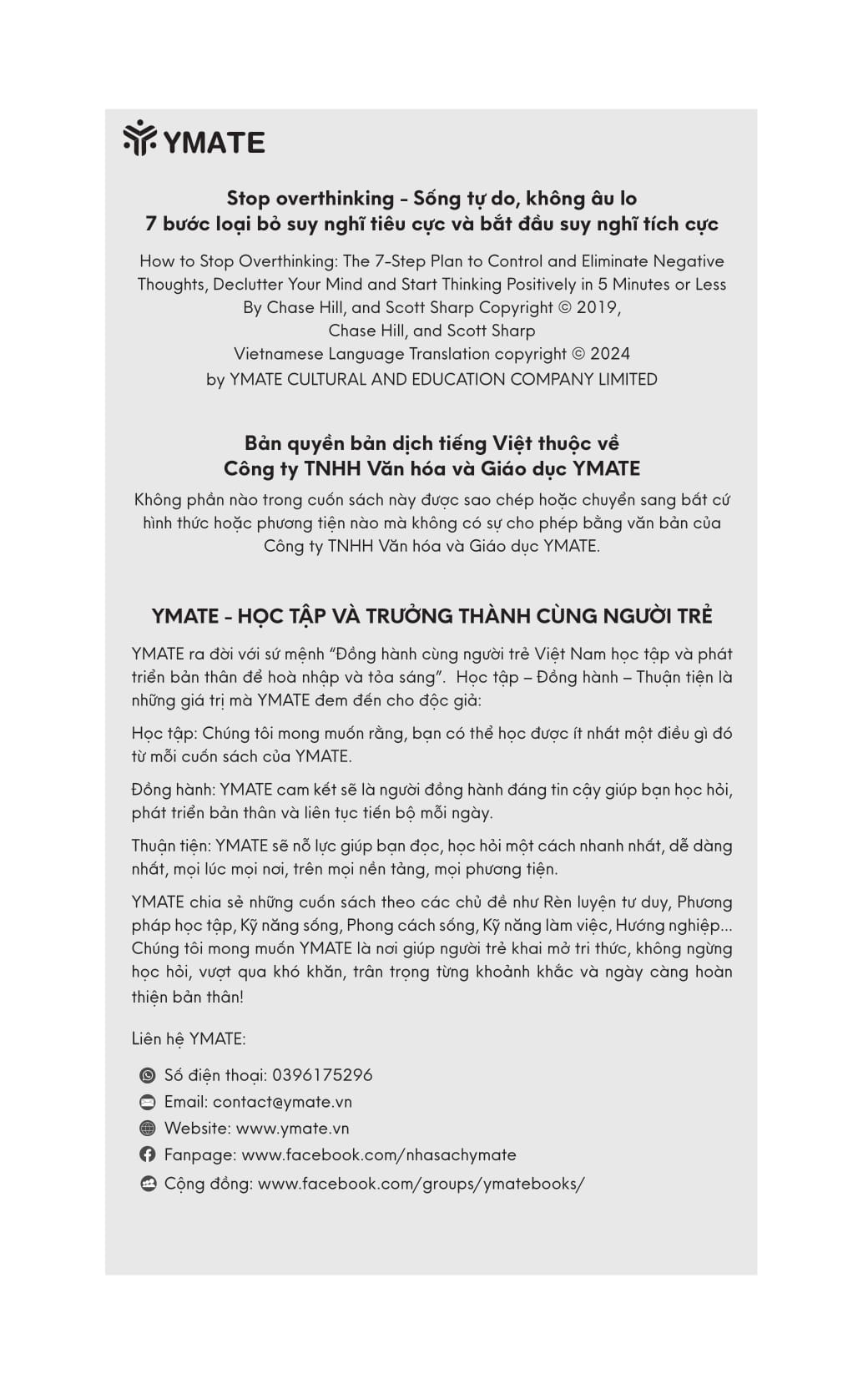 stop overthinking - sống tự do, không âu lo - 7 bước loại bỏ suy nghĩ tiêu cực và bắt đầu suy nghĩ tích cực